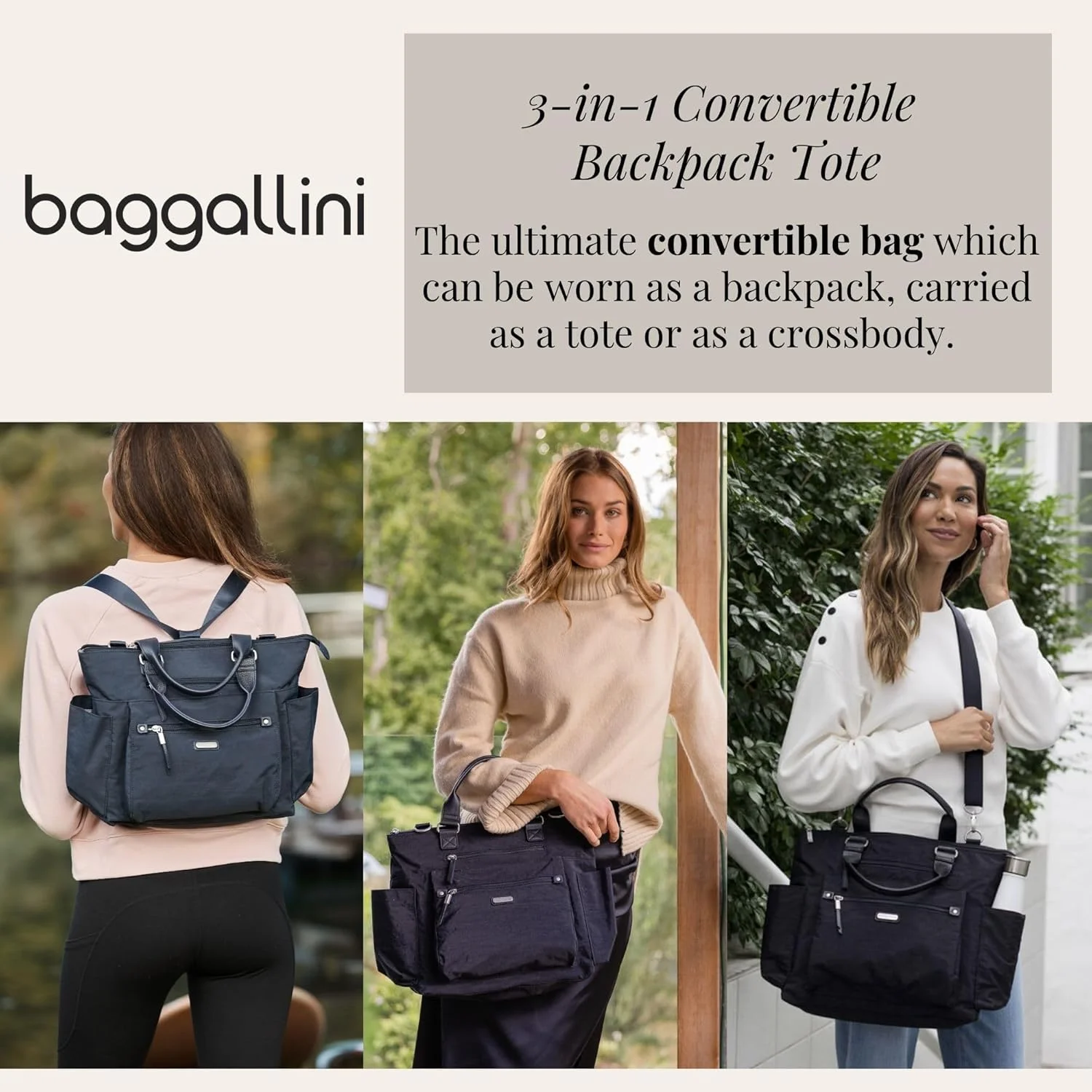 کیف کوله پشتی زنانه باگالینی مدل 3 در 1