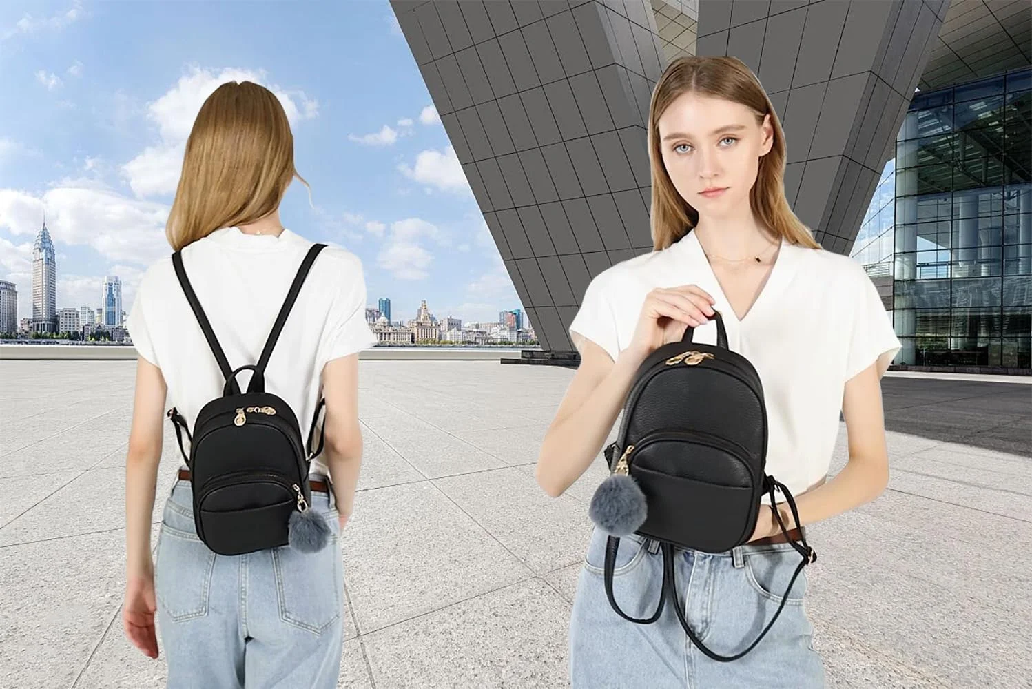 کیف کوله پشتی کوچک بارسین با جیب های زیپ دار متعدد