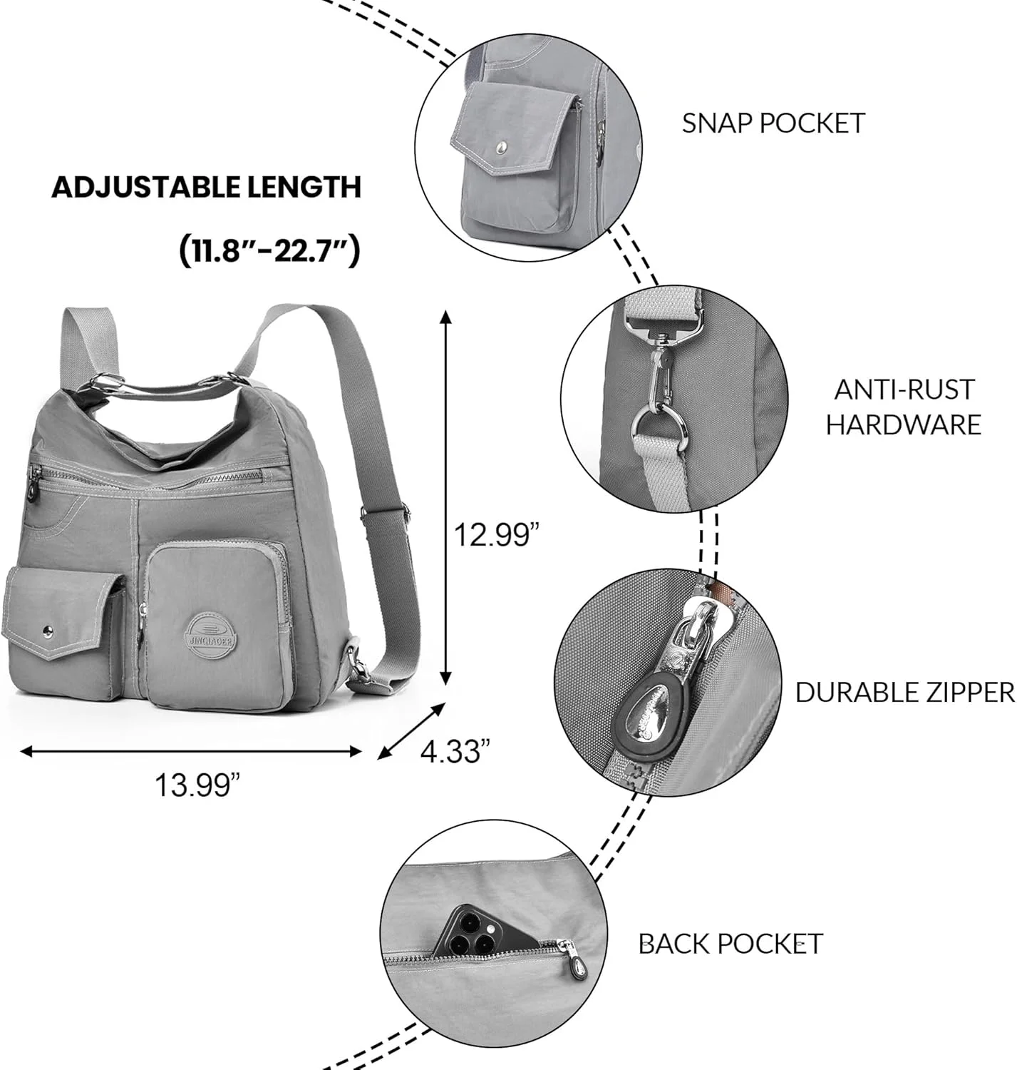 کیف چند منظوره زنانه Dora & Liz، کیف دستی زنانه