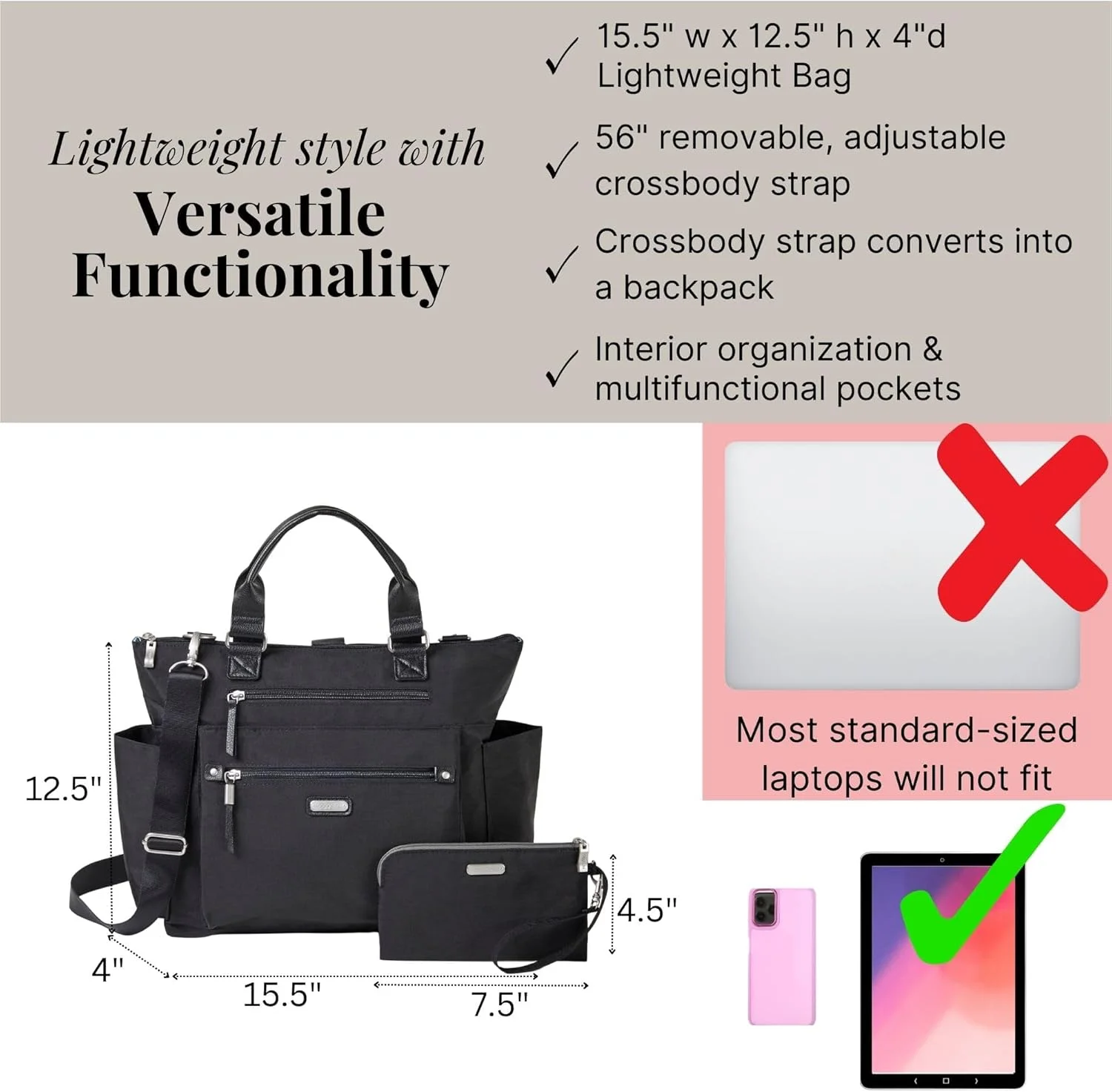 کیف کوله پشتی زنانه باگالینی مدل 3 در 1