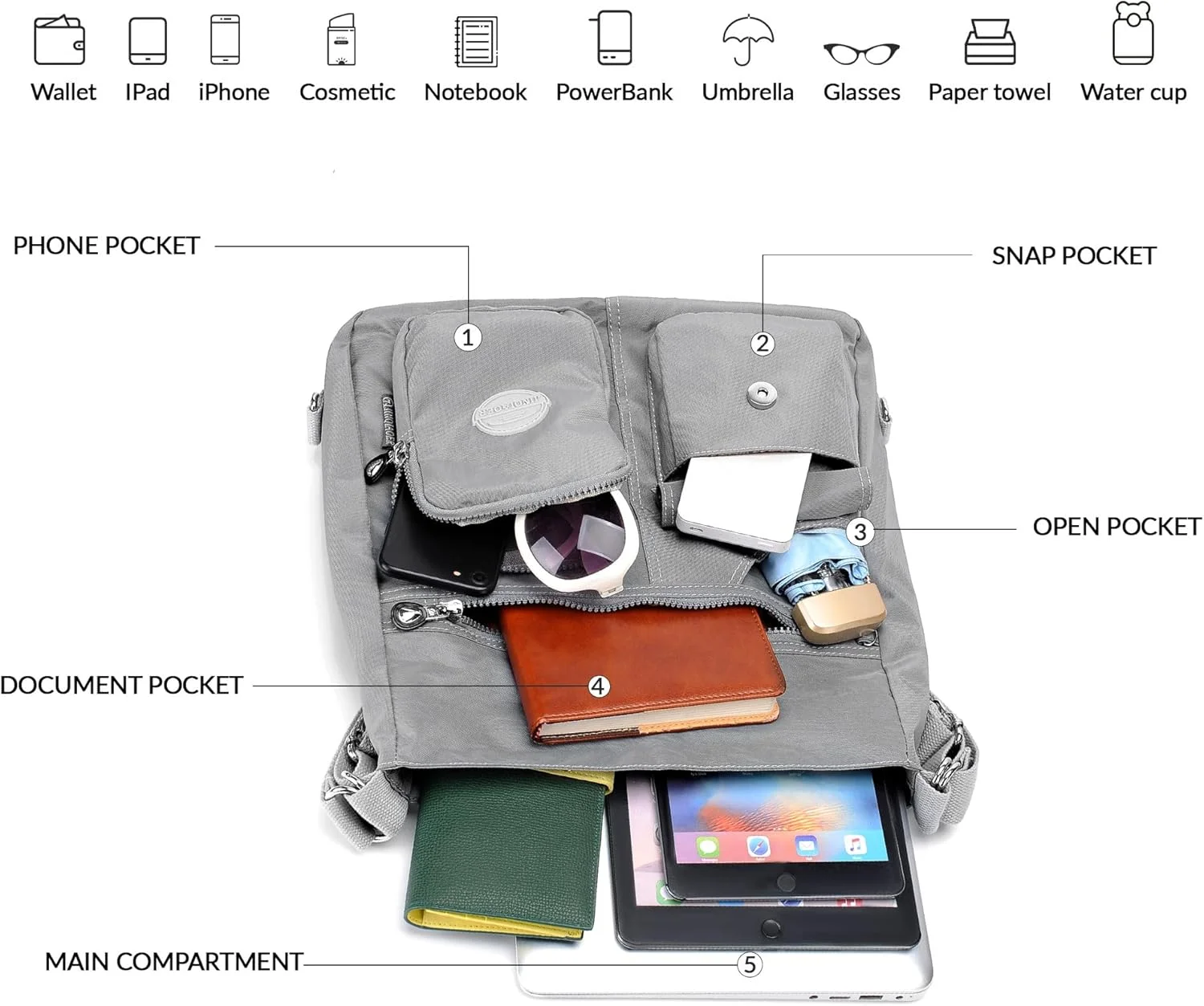 کیف چند منظوره زنانه Dora & Liz، کیف دستی زنانه