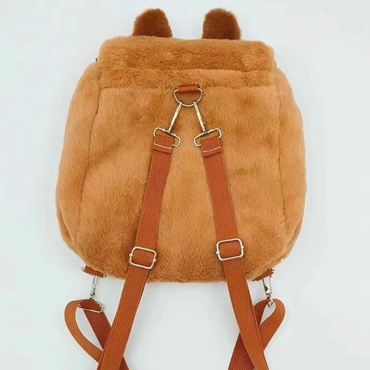 کیف رودوشی پولیشی طرح کاپیبارا برای خانم‌ها، کیف دستی حیوانات پر شده نرم با بند قابل تنظیم، کوله پشتی قهوه ای دوستداران حیوانات برای استفاده روزانه و هدیه