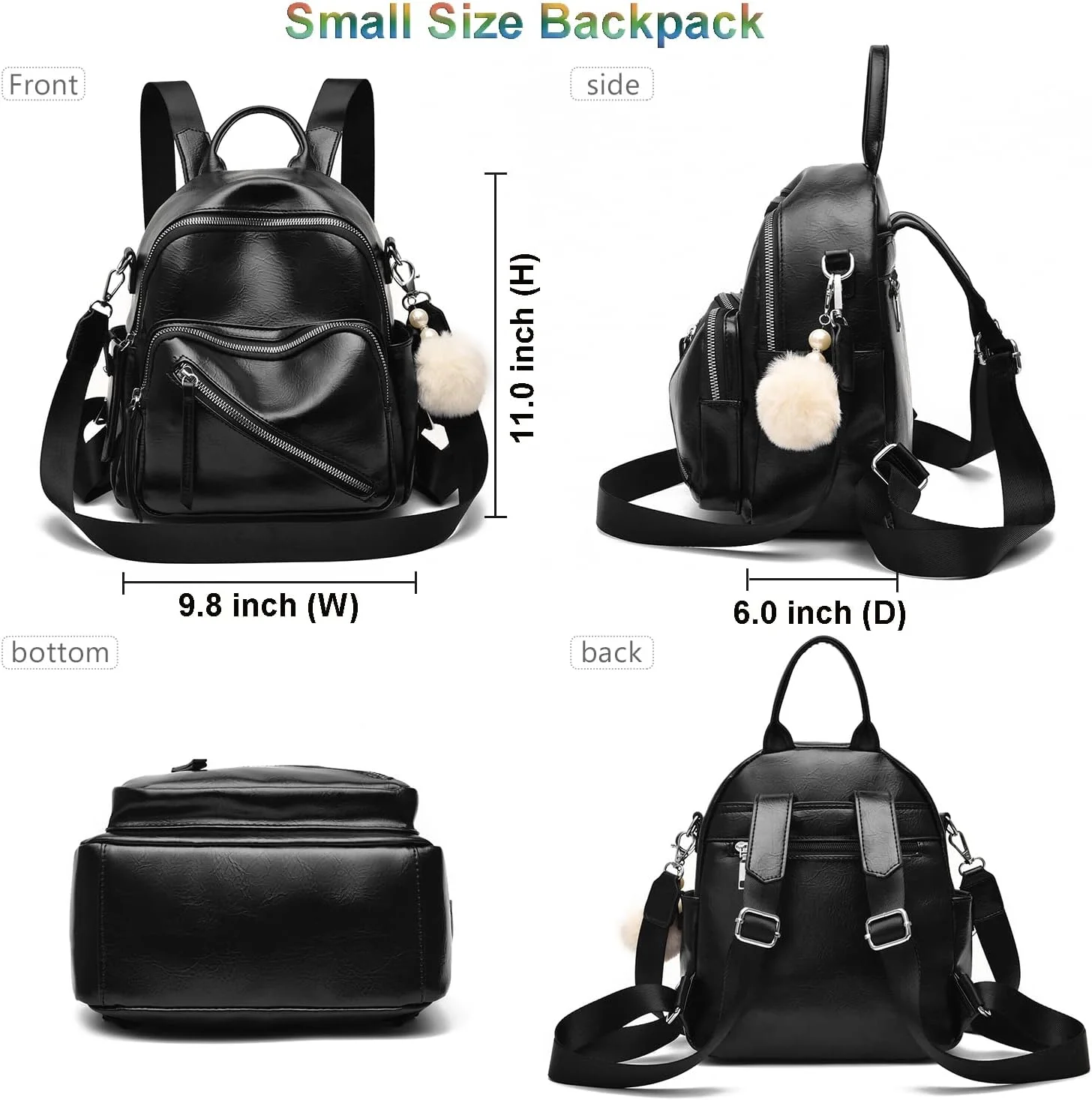 کیف کوله پشتی کوچک و زیبای زنانه Barsine با جیب های زیپ دار متعدد