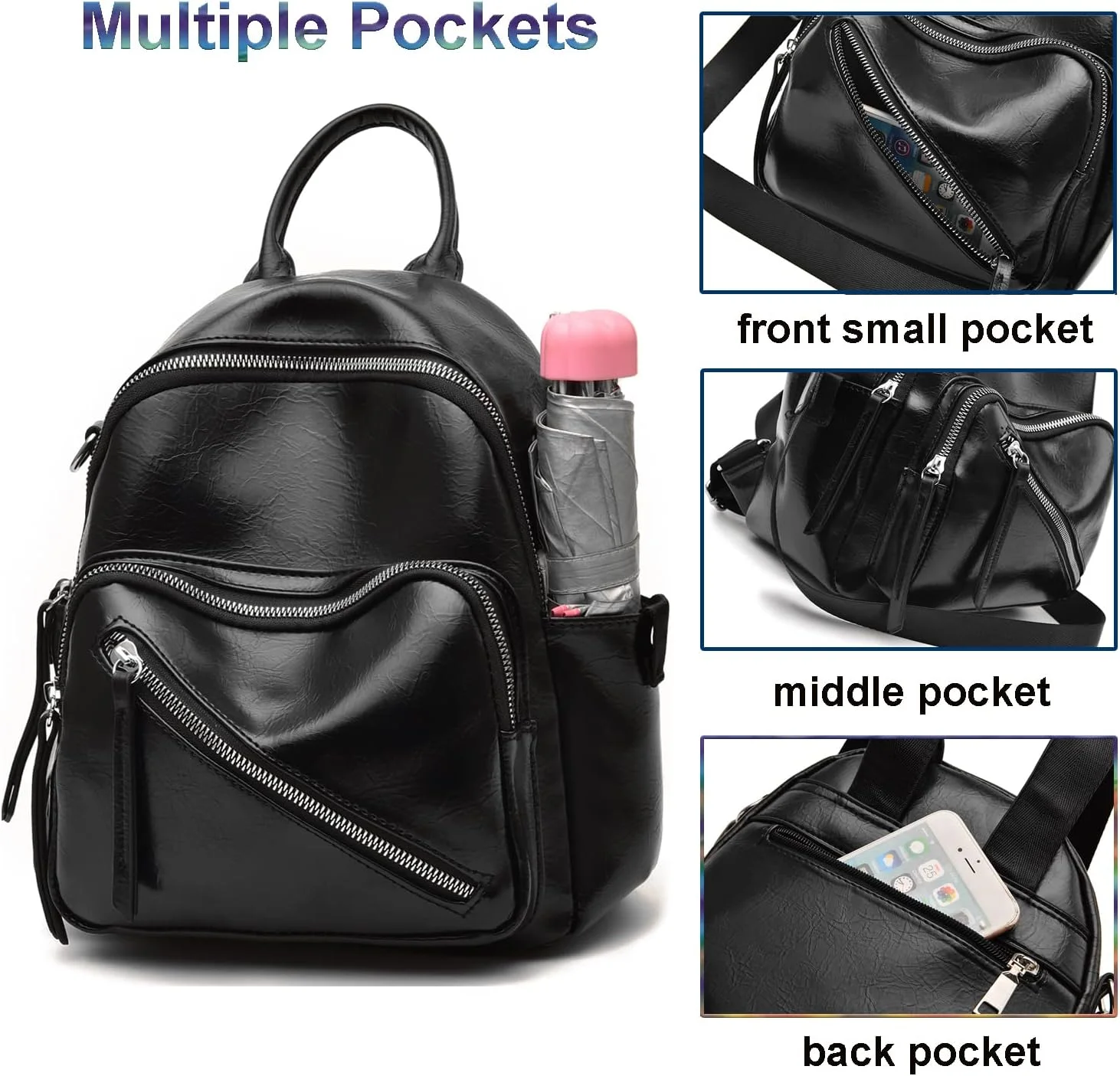 کیف کوله پشتی کوچک و زیبای زنانه Barsine با جیب های زیپ دار متعدد