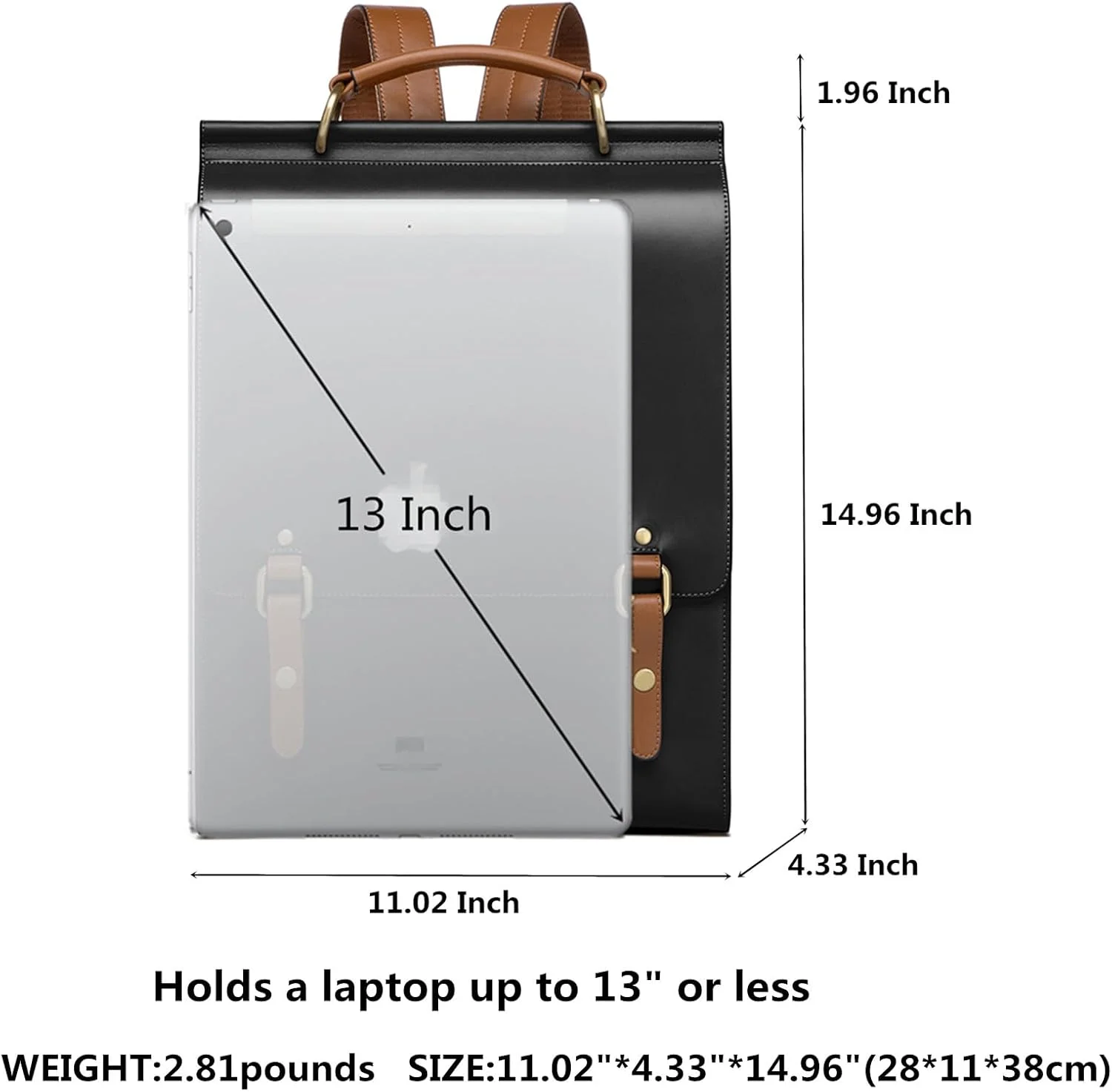 کیف کوله پشتی چرمی زنانه Cnoles، کیف مد روز زنانه، کیف قدیمی، کوله پشتی مسافرتی غیر رسمی مدرسه و دانشگاه