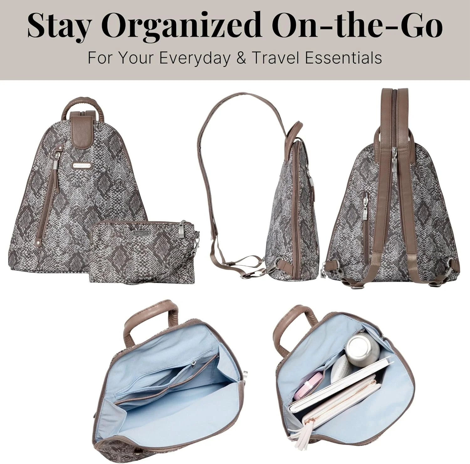 کیف کوله پشتی زنانه Baggallini Metro با کیف پول مچی RFID