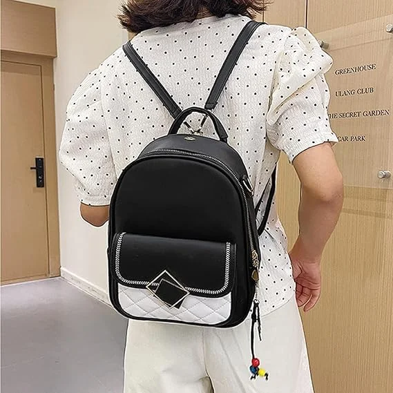 کوله پشتی زنانه، کیف دستی کوچک کوله پشتی چرمی PU، کیف های شانه ای، کیف مدرسه ای غیر رسمی برای دختران نوجوان، کار، مدرسه، مسافرت (طرح گل های زیبا)