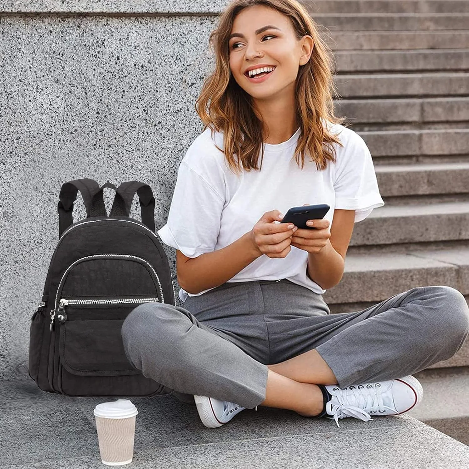 کوله پشتی مینی نایلونی زنانه، سبک و کوچک مناسب استفاده روزمره دخترانه