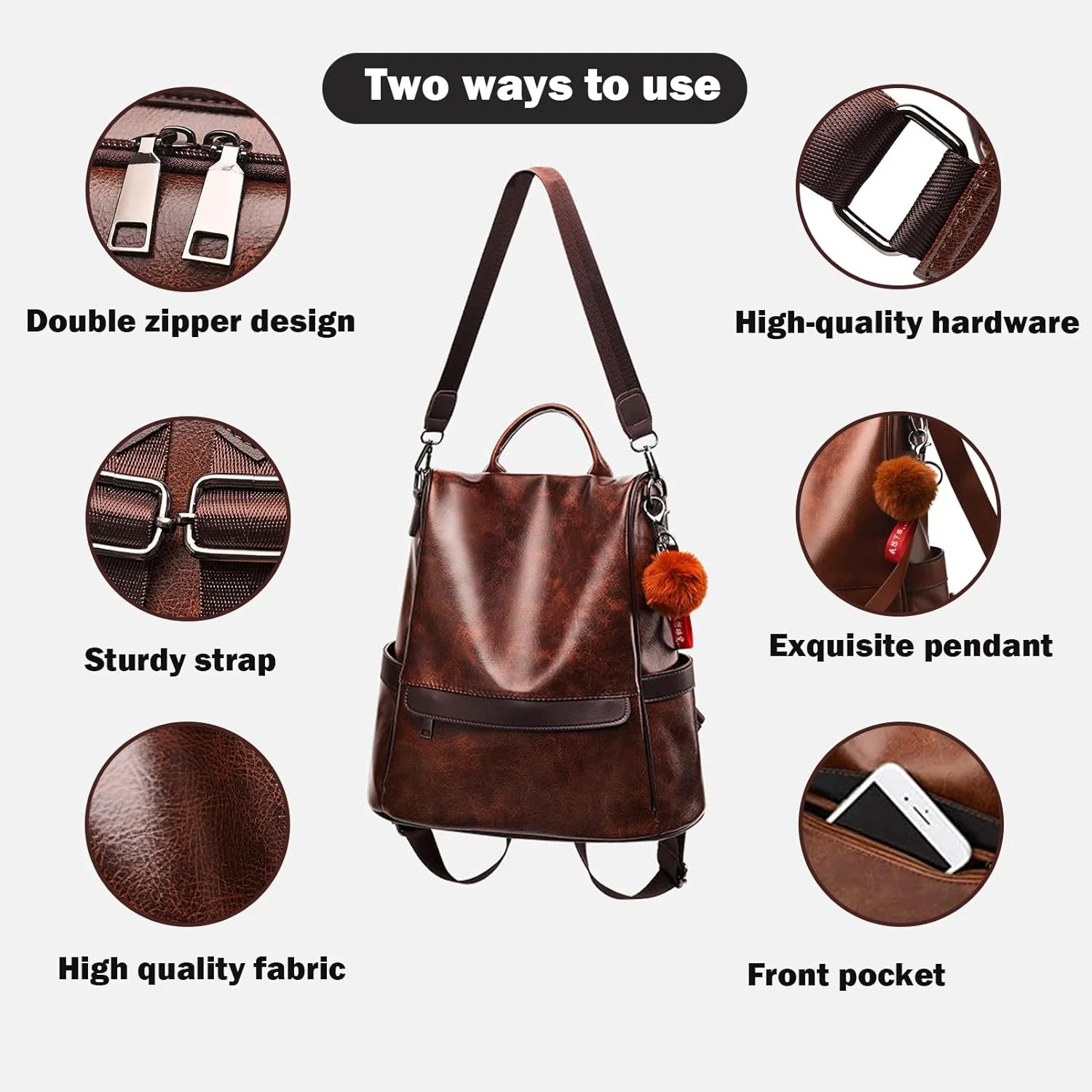 کیف دستی کوله پشتی زنانه ضد آب کیف شانه ای کیف مسافرتی غیر رسمی برای زنان