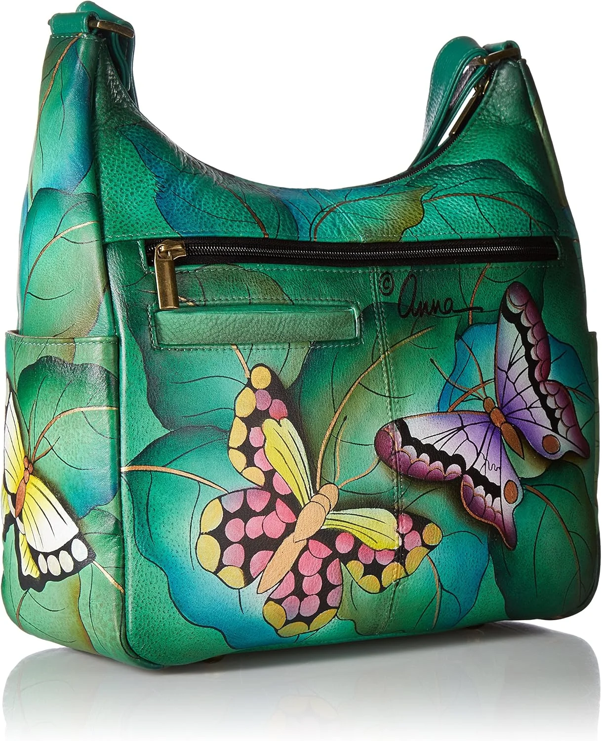 کیف دستی زنانه آنا بای آنوشکا، مدل هوبو با طرح نقاشی دستی روی چرم
