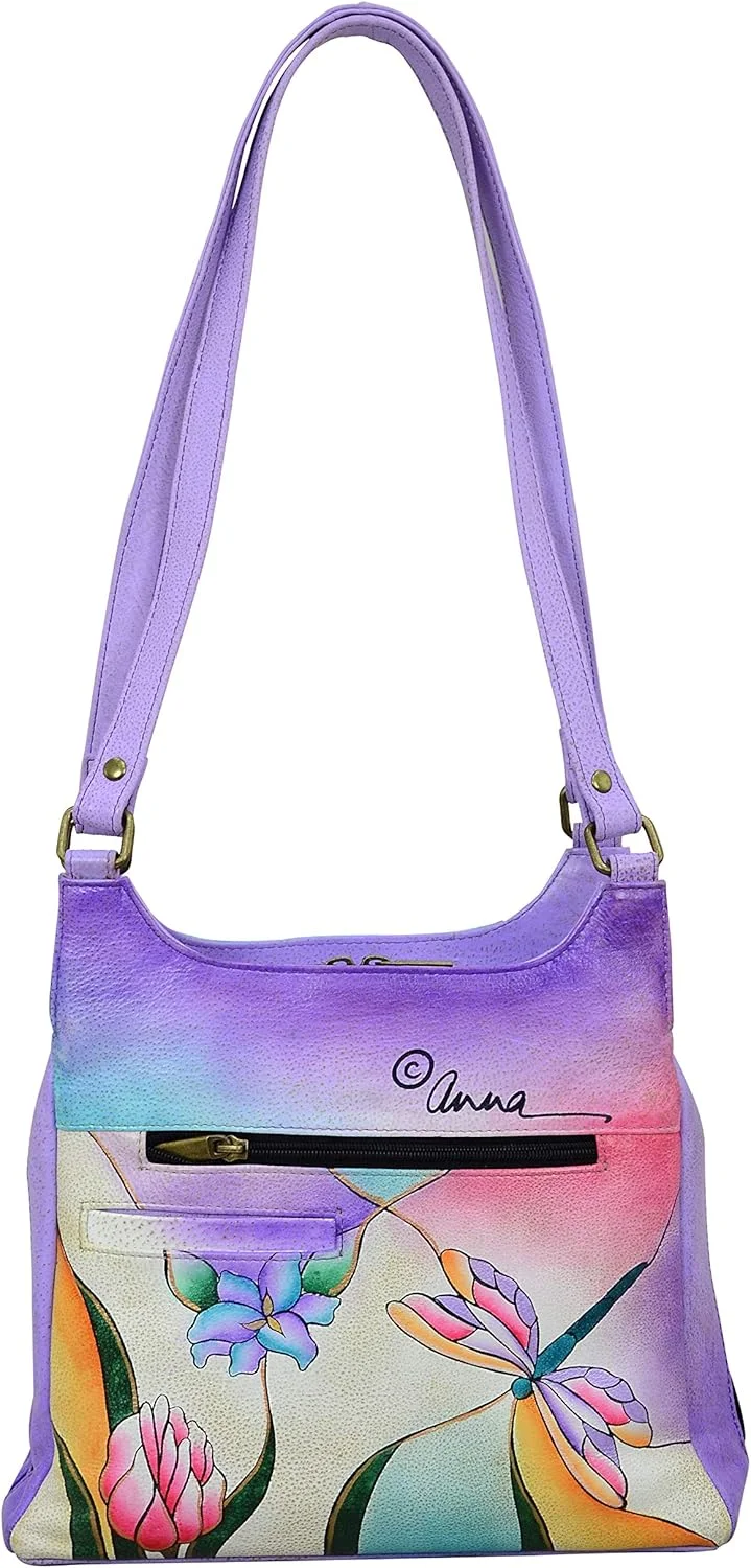 کیف دستی سه محفظه ای چرمی اصل با طرح نقاشی شده دستی آنا بای آنوشکا