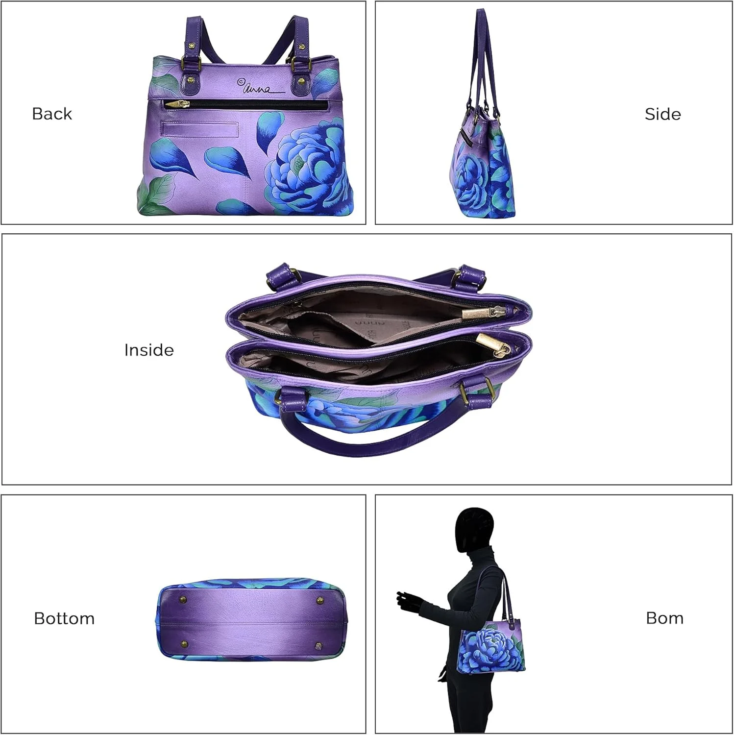 کیف دستی دوشی آنا بای آنوشکا - چرم اصل