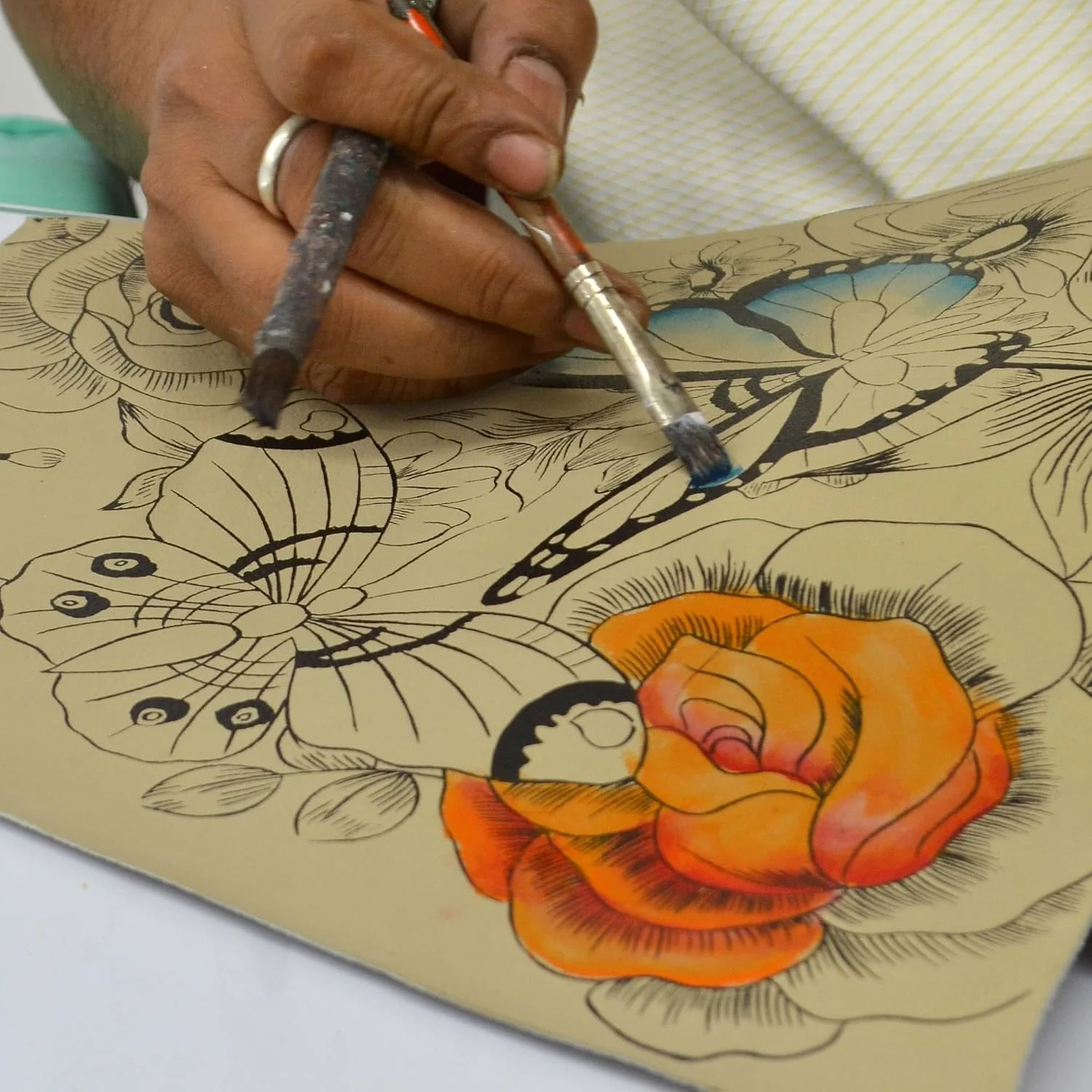 کیف دوشی چرمی زنانه آنا بای آنوشکا - طرح هنری اورجینال نقاشی شده با دست