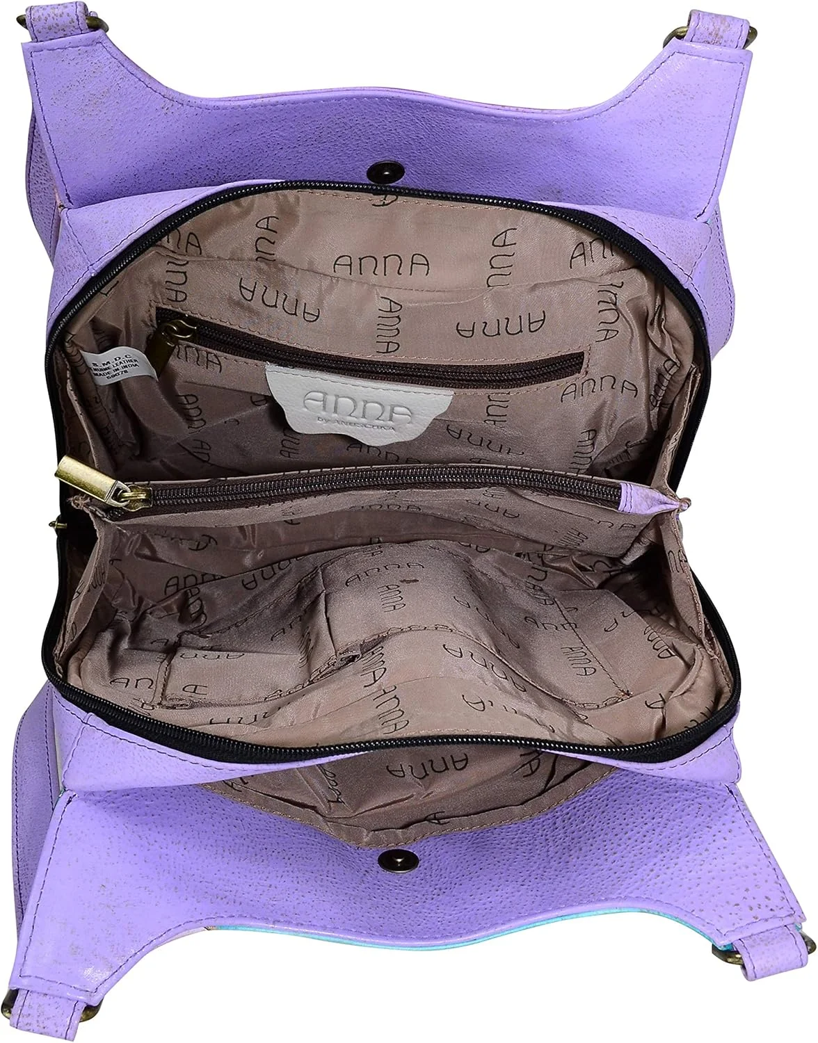 کیف دستی سه محفظه ای چرمی اصل با طرح نقاشی شده دستی آنا بای آنوشکا