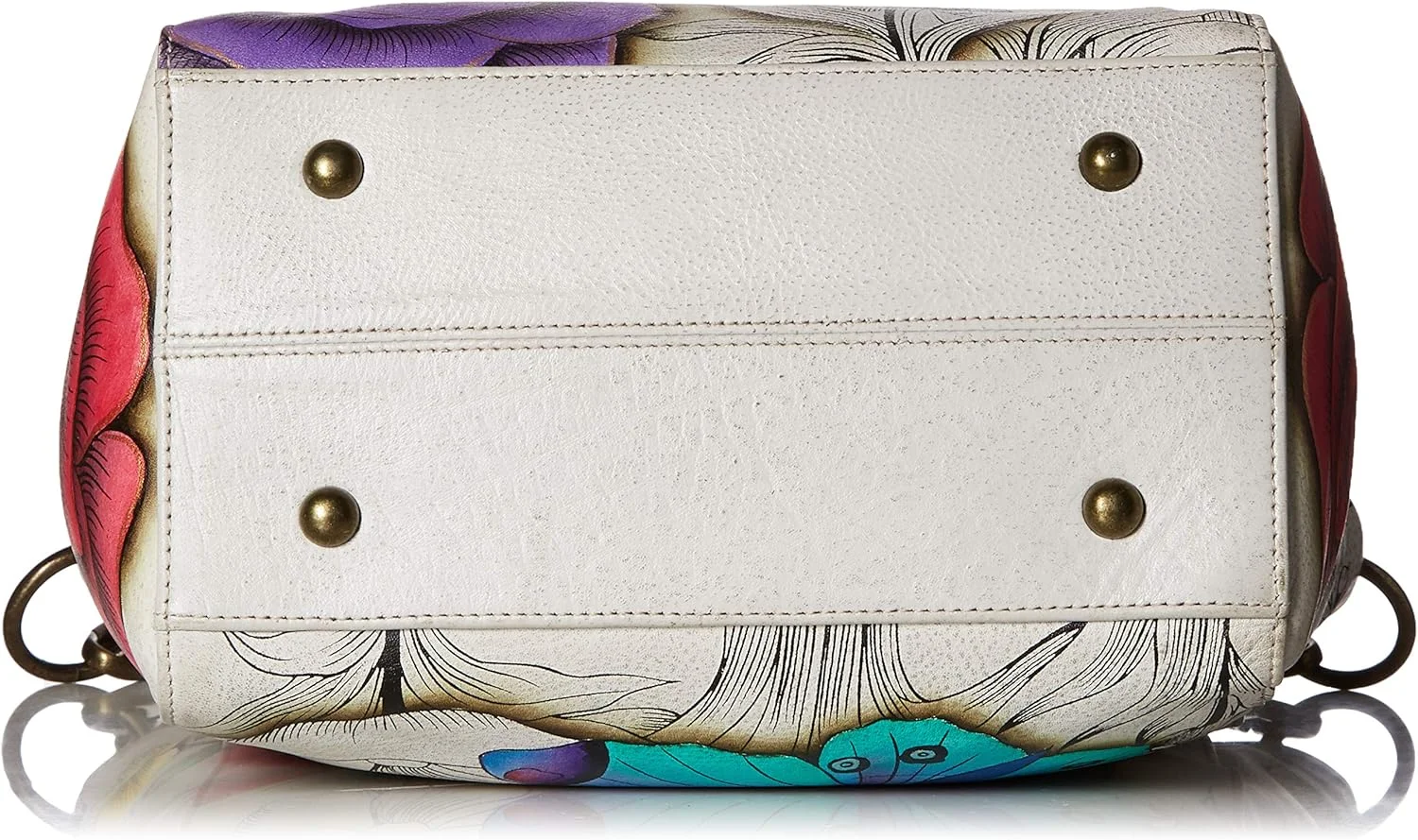 کیف دستی هوبو بزرگ چرمی اصل زنانه آنا بای آنوشکا | اثر هنری اورجینال نقاشی شده با دست | سازمان دهنده زیپ دار