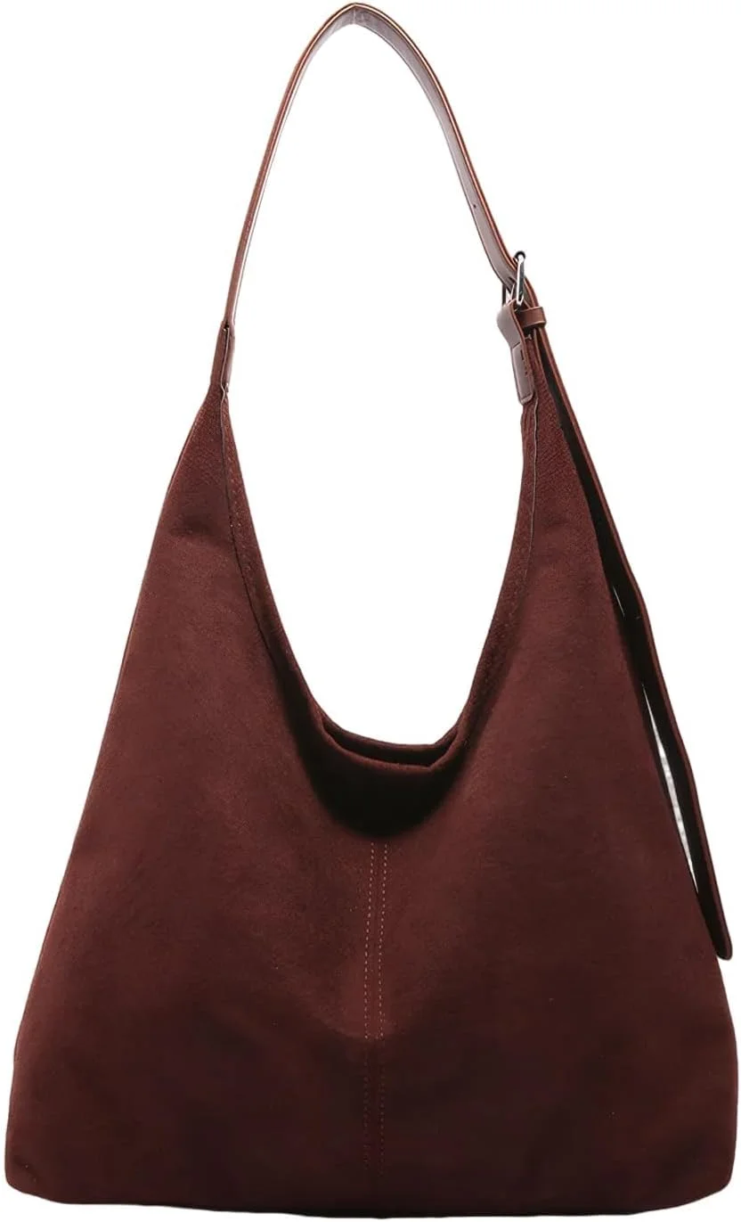 کیف دستی زنانه замшевый قهوه ای آزون | کیف دوشی غیر رسمی - کیف دستی замшевый با ظرفیت بزرگ برای کار، خرید و استفاده روزانه | کیف دستی شیک یکپارچهسازی با سیستمعامل با بسته شدن زیپ