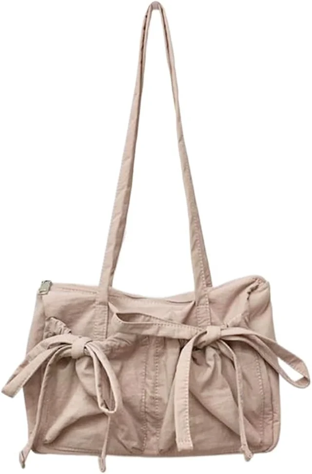 کیف دوشی استتیک آزونه، کیف دستی نایلونی به سبک ژاپنی با پاپیون های زیبا، کیف هوبو شیک و ظریف برای زنان