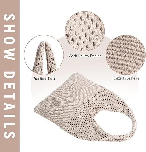 کیف دستی توری بافتنی آزونه، کیف مدل بوهو تابستانی زنانه، کیف شانه‌ای بافت گل، کیف دستی ساحلی توری بافته شده، کیف بافتنی زنانه به سبک تعطیلات غیر رسمی