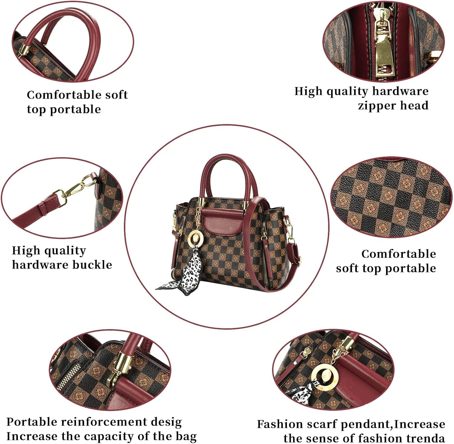 کیف دستی زنانه Azonee، کیف بزرگ دستی، کیف دوشی، کیف یک‌طرفه با دسته یکپارچه، مناسب رفت‌وآمد، جادار، مشکی (26x13x21 سانتی‌متر)