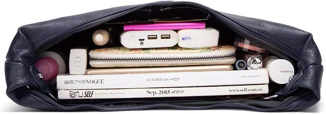 کیف های دستی زنانه، چرم مصنوعی نرم، کیف شانه ای جادار، کیف پول با زیپ