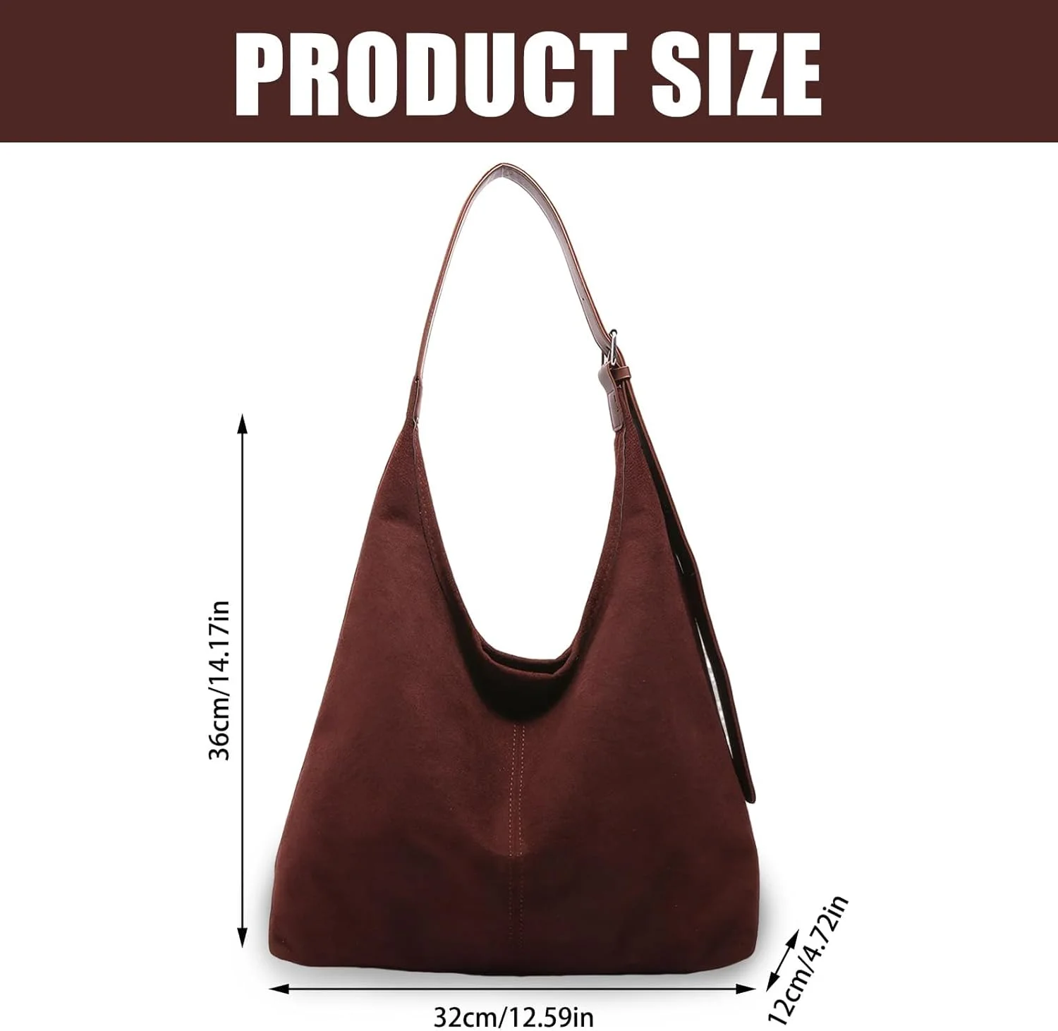 کیف دستی زنانه замшевый قهوه ای آزون | کیف دوشی غیر رسمی - کیف دستی замшевый با ظرفیت بزرگ برای کار، خرید و استفاده روزانه | کیف دستی شیک یکپارچهسازی با سیستمعامل با بسته شدن زیپ