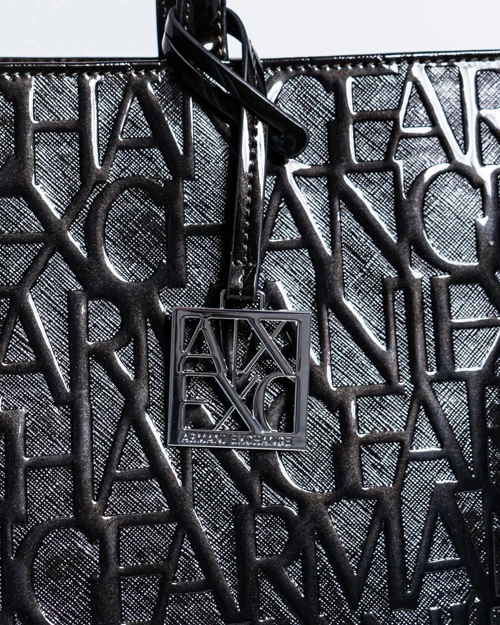 کیف دوشی زنانه آرمانی اکسچنج مدل Shiny Liz - کیف خرید باز، مشکی، سایز M