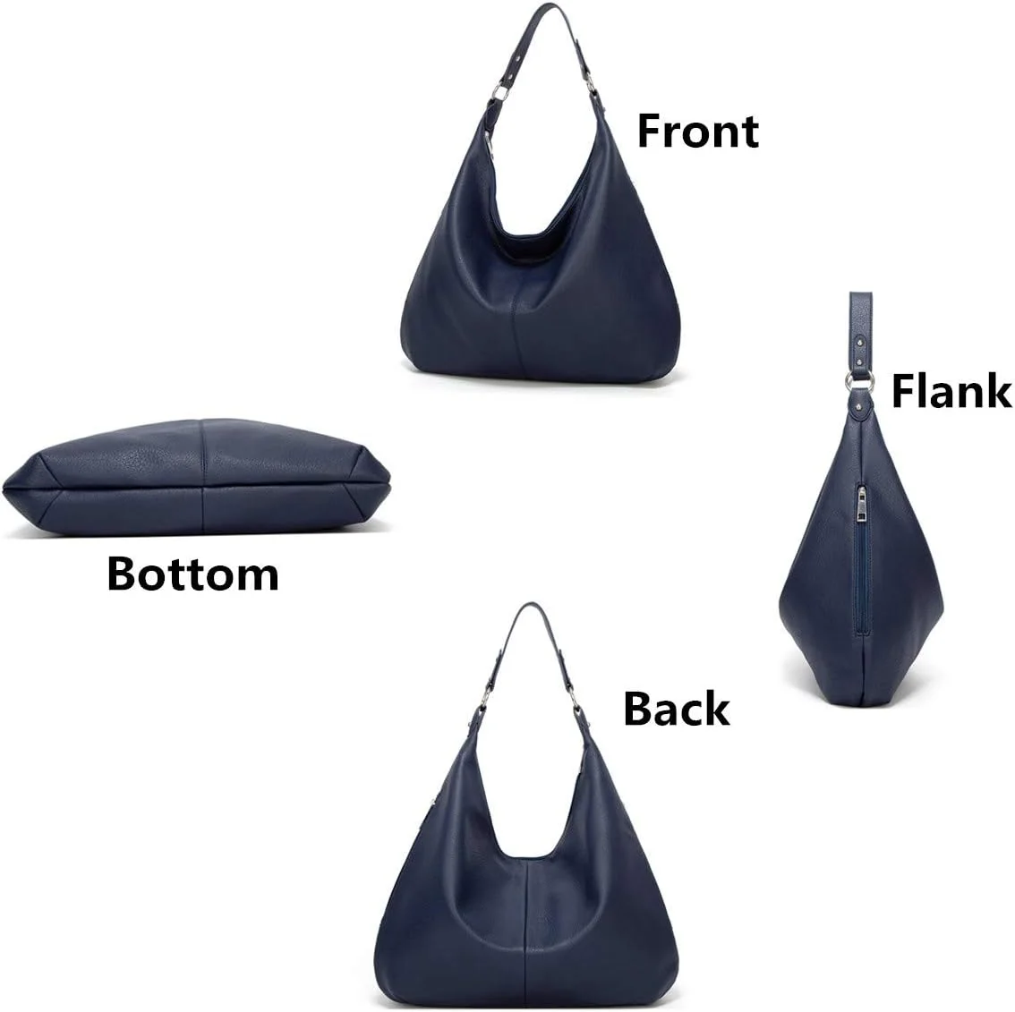 کیف های دستی زنانه، چرم مصنوعی نرم، کیف شانه ای جادار، کیف پول با زیپ