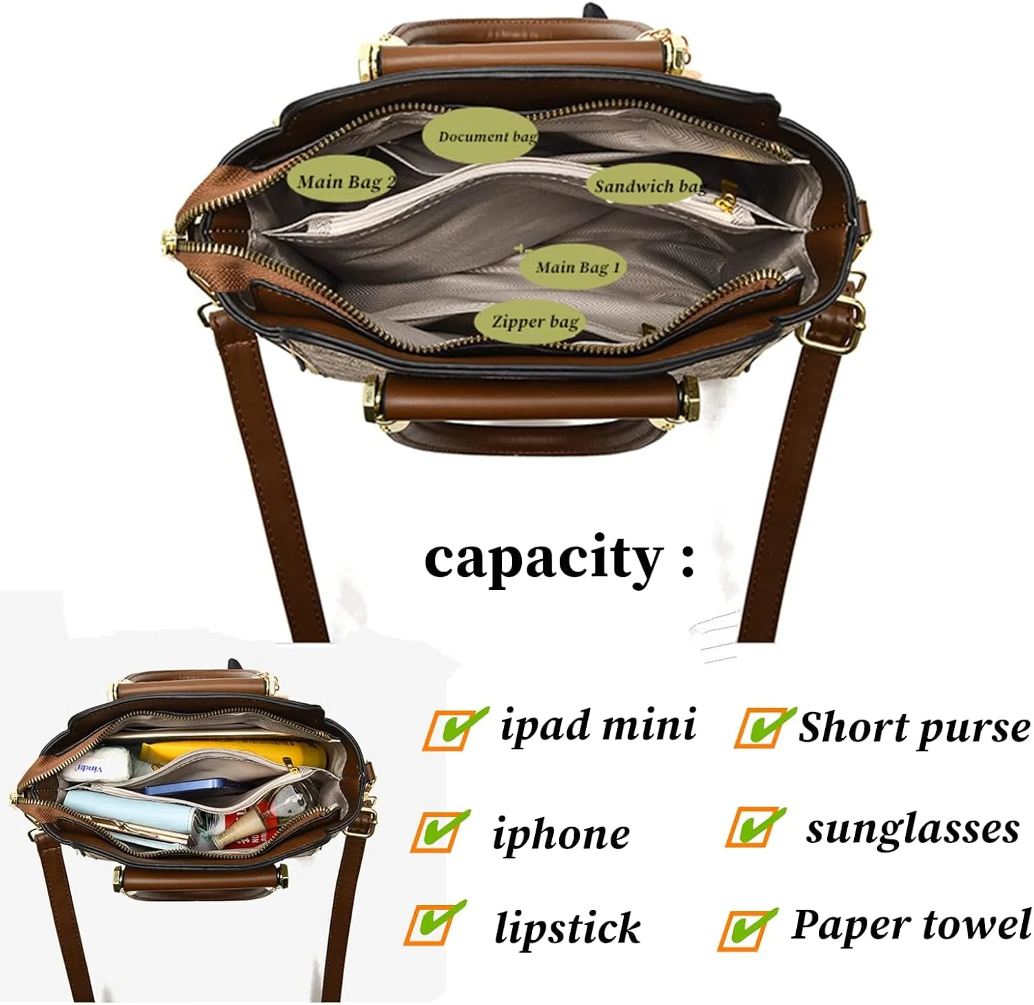 کیف دستی زنانه Azonee، کیف بزرگ دستی، کیف دوشی، کیف یک‌طرفه با دسته یکپارچه، مناسب رفت‌وآمد، جادار، مشکی (26x13x21 سانتی‌متر)