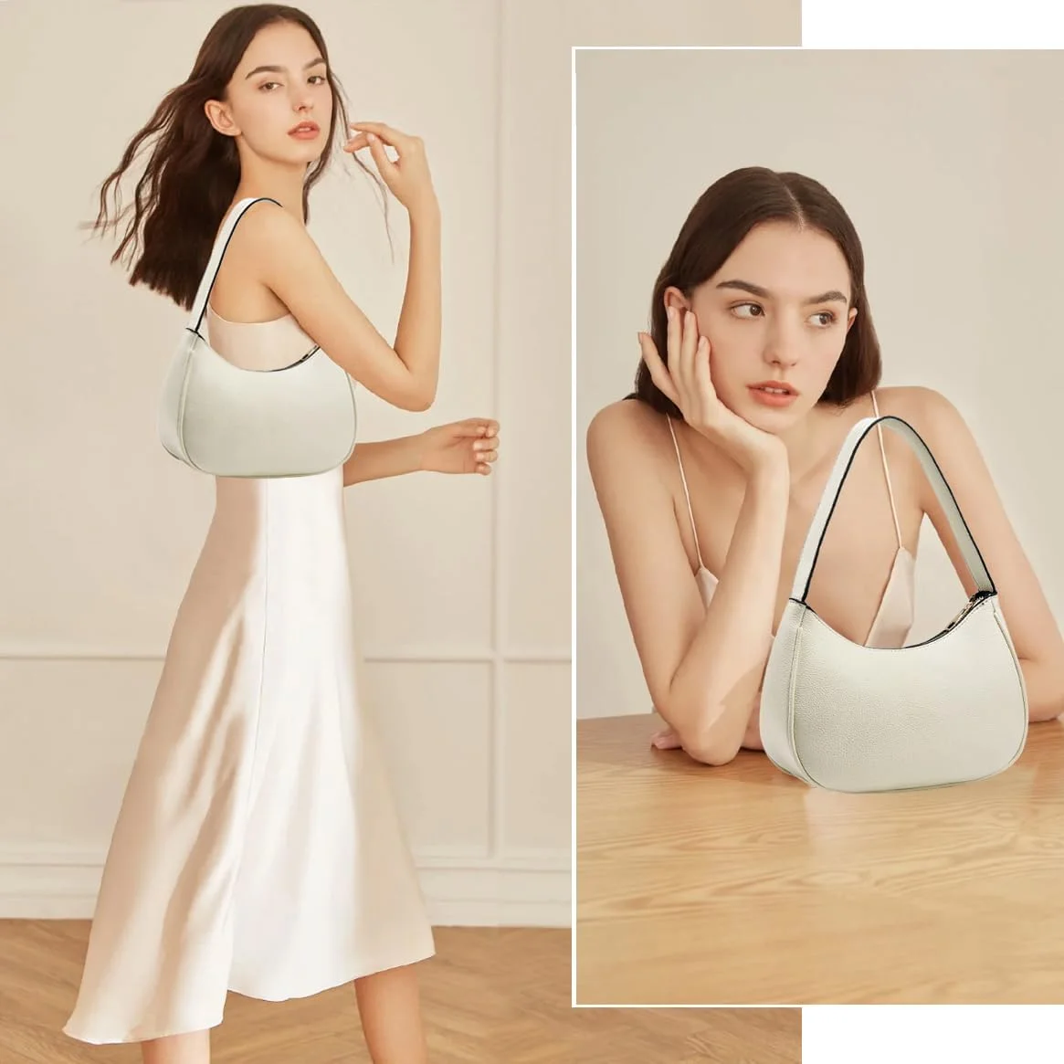 کیف دوشی هلالی کوچک زنانه بایکلی مدل Bai107 - کیف دستی شیک و کلاسیک زیر بغل