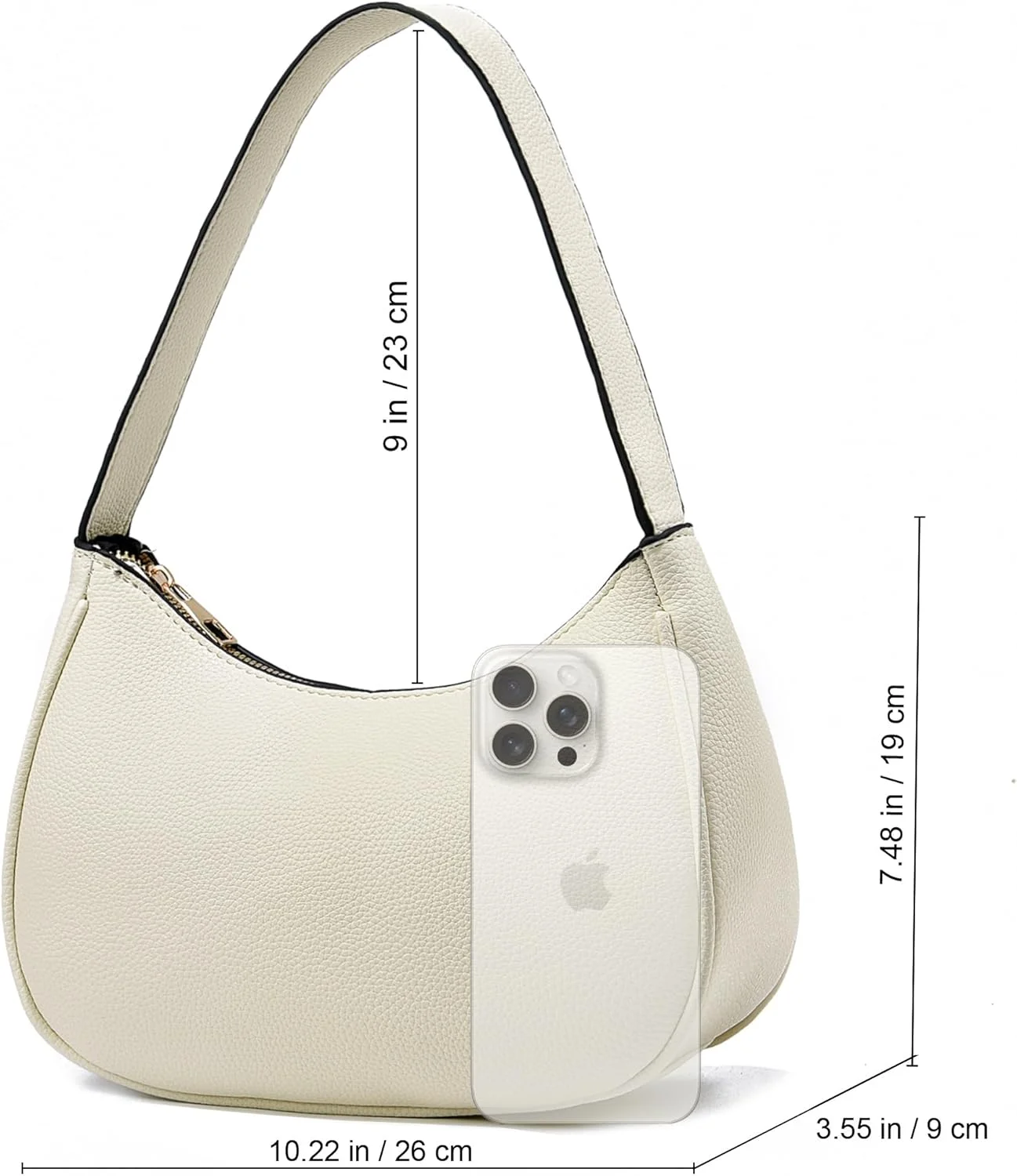 کیف دوشی هلالی کوچک زنانه بایکلی مدل Bai107 - کیف دستی شیک و کلاسیک زیر بغل