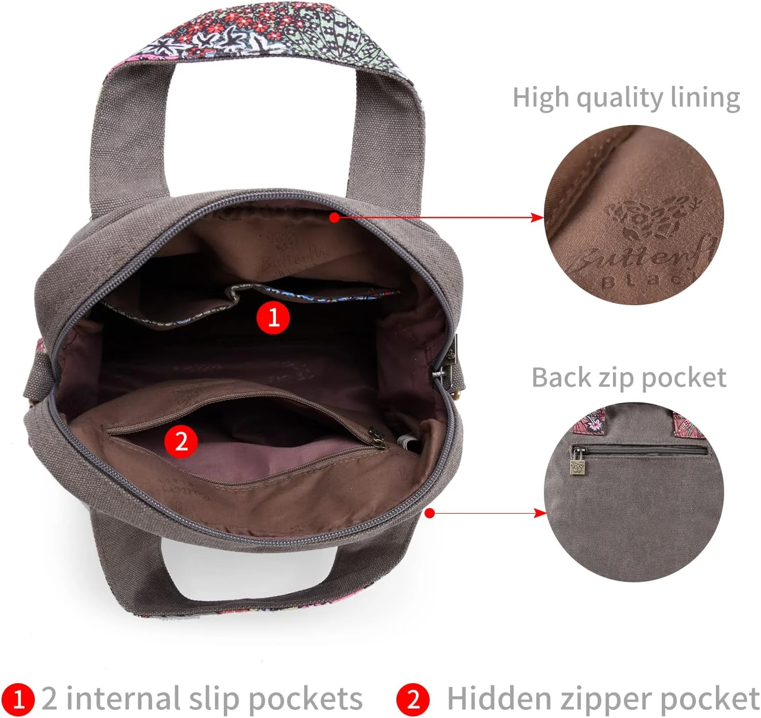 کیف دستی زنانه پروانه مشکی مدل 3068