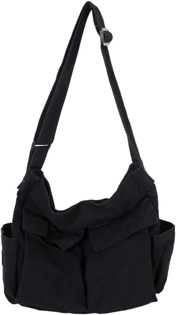 کیف دوشی زیبا و فانتزی GAXOS برای مدرسه، کیف کراس بادی بوم مشکی و قدیمی برای زنان، کیف لپ تاپ