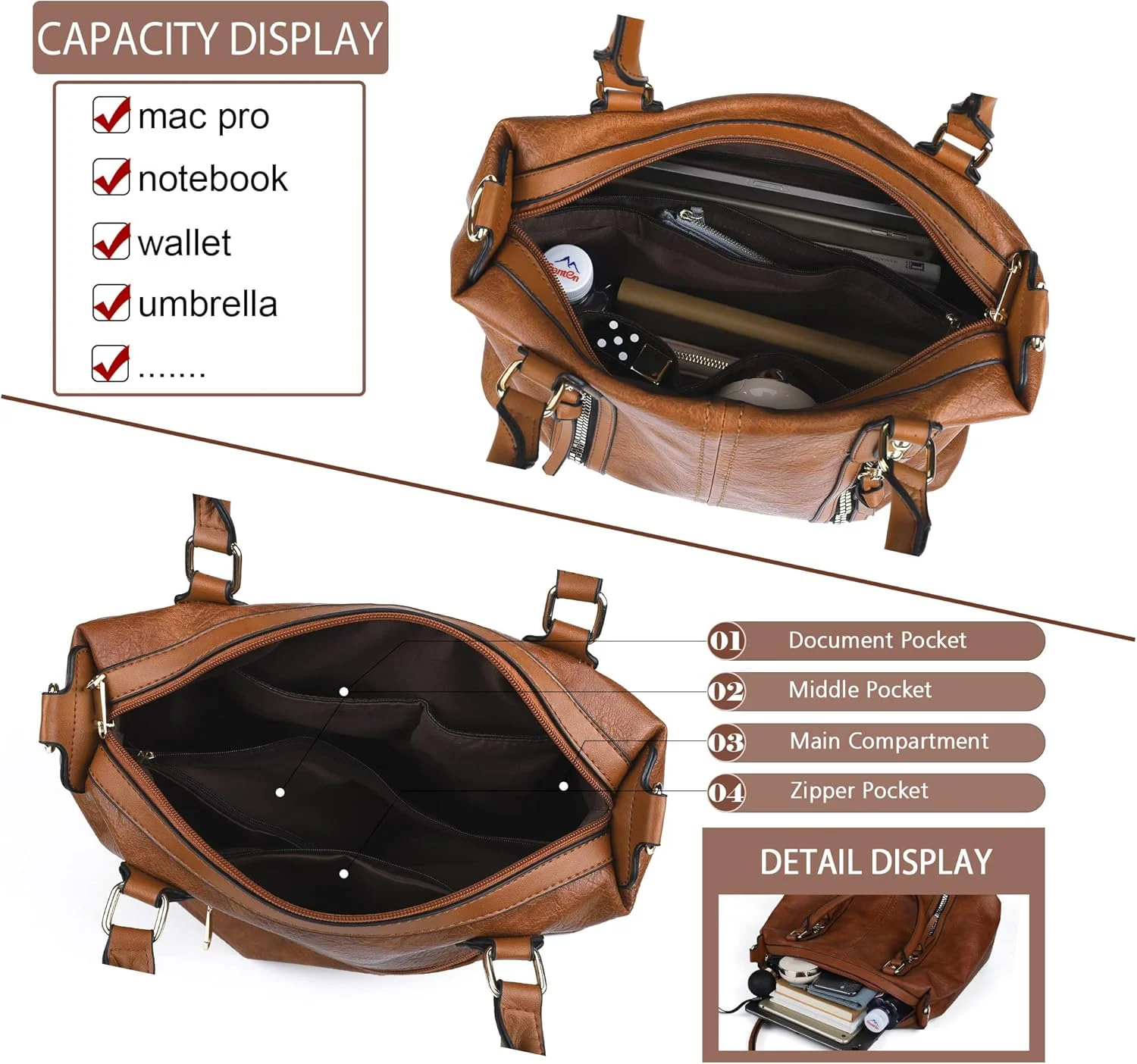 کیف بزرگ دوشی زنانه مدل Hobo با بند قابل تنظیم