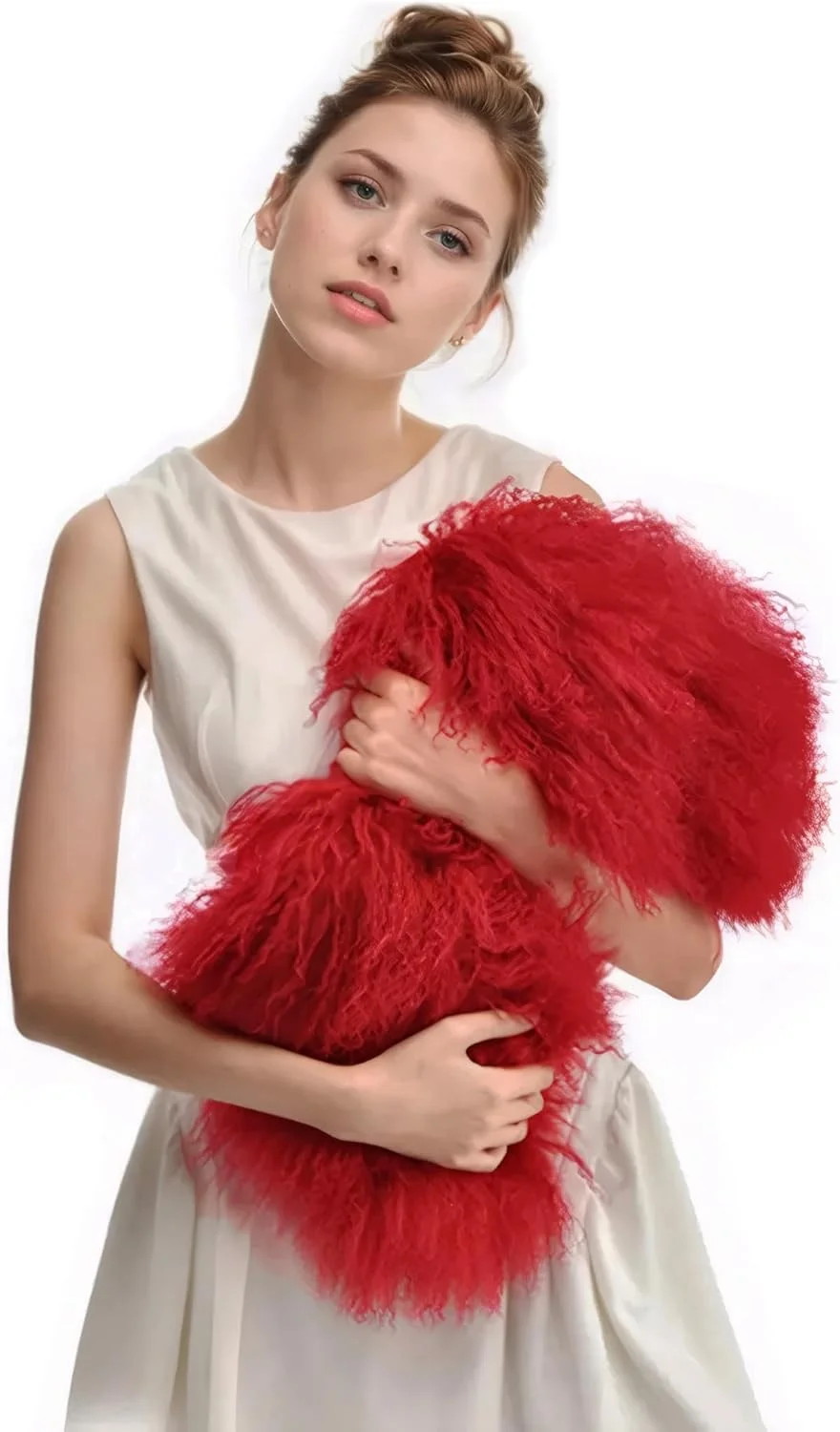 کیف دستی زنانه لوکس پشمی و چرم طبیعی با دسته چرمی