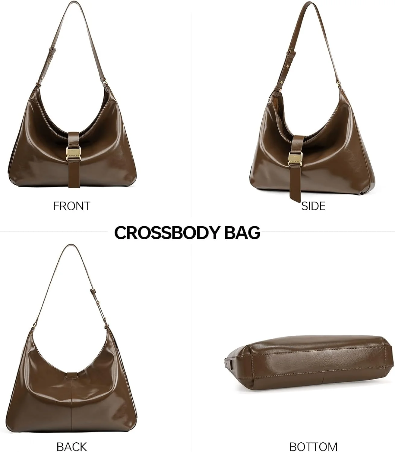 کیف دستی چرمی زنانه LA FESTIN، کیف بزرگ مناسب کار، کیف دوشی با بند قابل تنظیم، کیف مسافرتی شیک