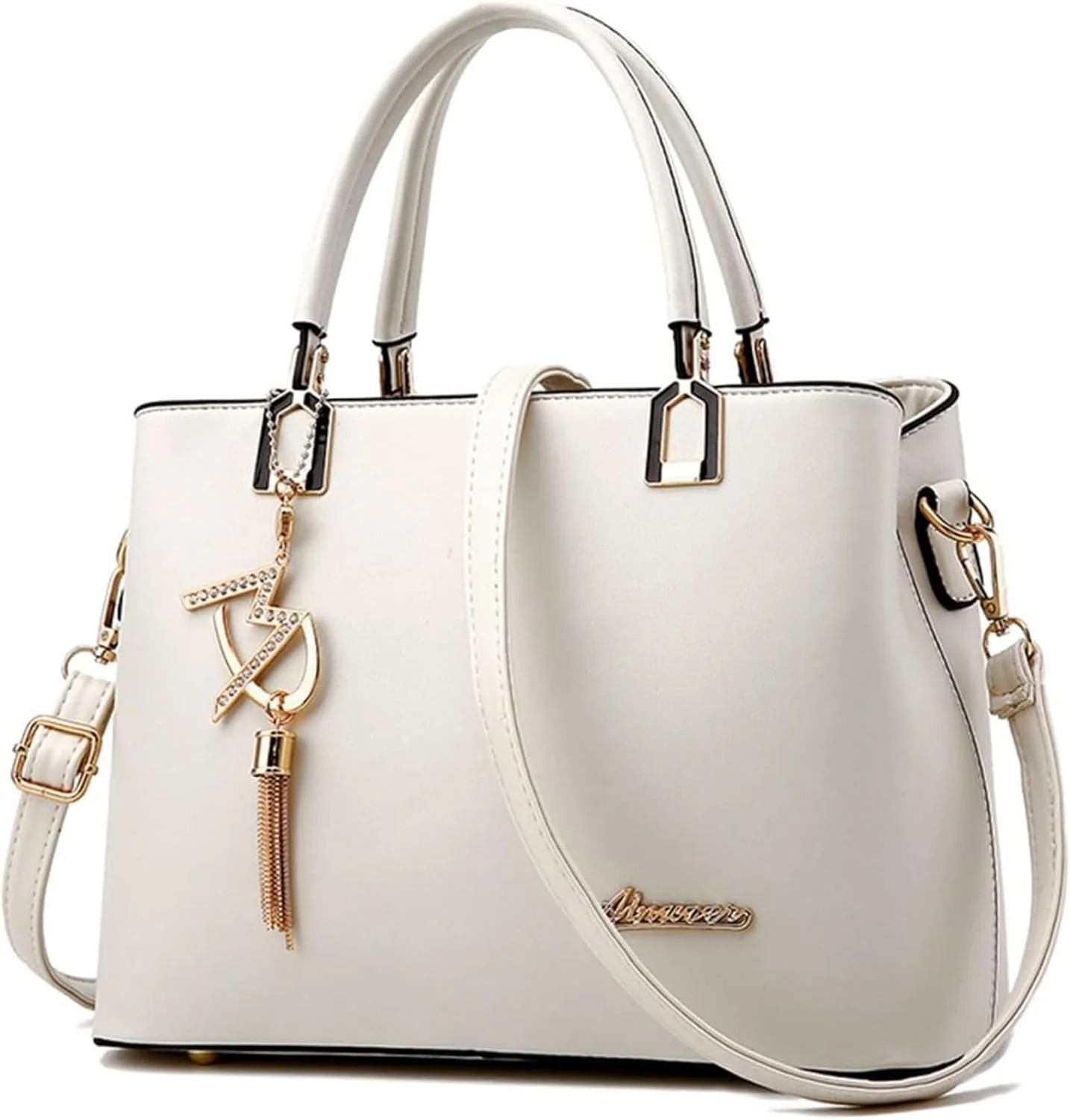 کیف دستی HALAMODO، کیف های دستی لوکس، کیف زنانه، کیف دوشی طراح، کیف های پیام رسان زنانه، کیف دستی ساده، کیف های کراس بادی برای دختران (سفید، M)