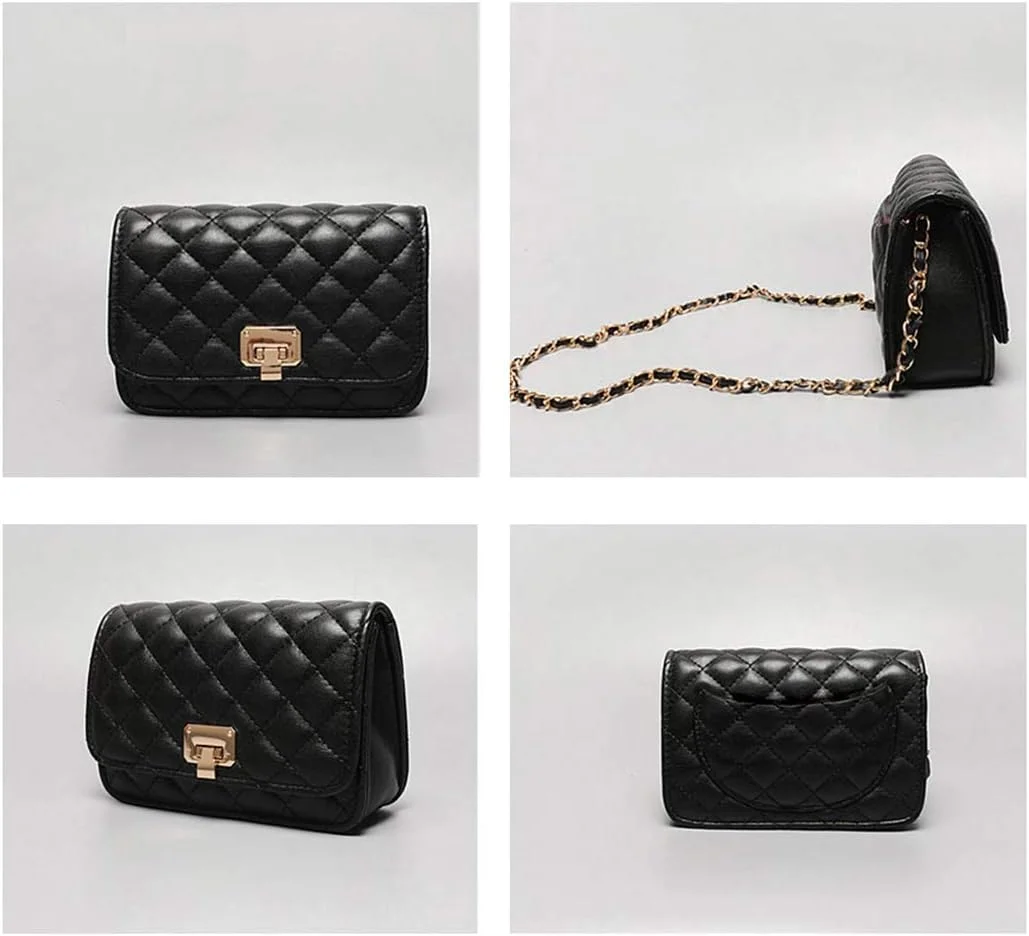 کیف دوشی چرمی زنانه، کیف دستی کلاچ مد روز، کیف کراس بادی طرح دار با بند زنجیری