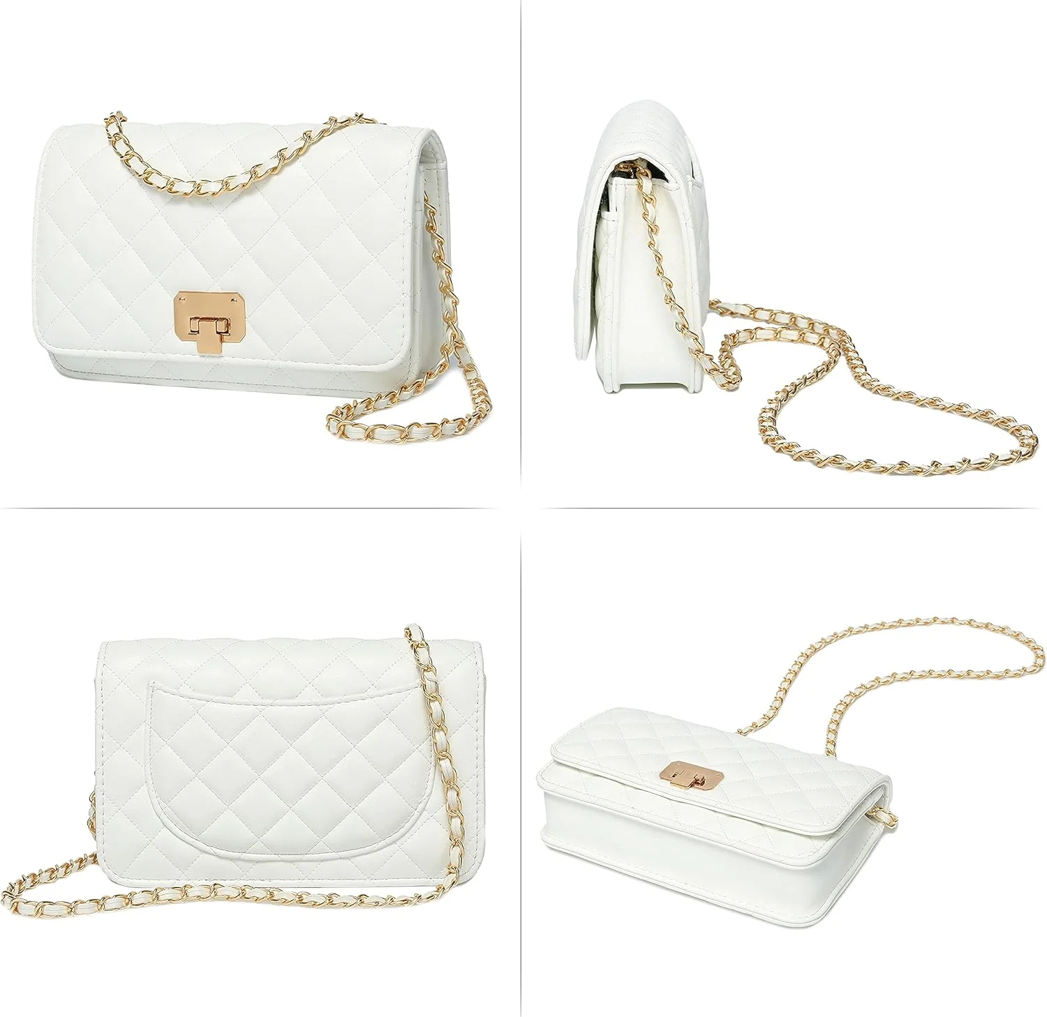 کیف دوشی زنانه، کیف کراس بادی طرح دار، کیف زنجیری چرمی