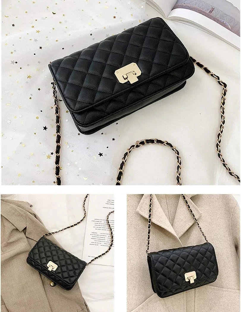 کیف دوشی چرمی زنانه، کیف دستی کلاچ مد روز، کیف کراس بادی طرح دار با بند زنجیری