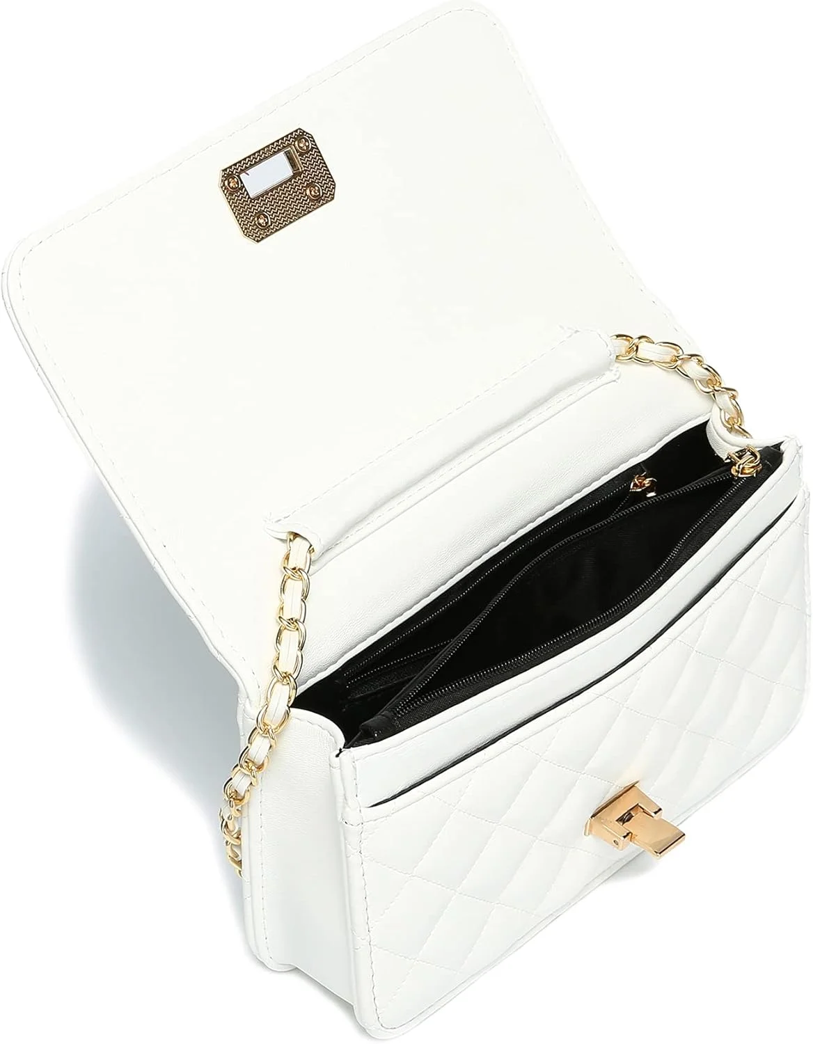 کیف دوشی زنانه، کیف کراس بادی طرح دار، کیف زنجیری چرمی