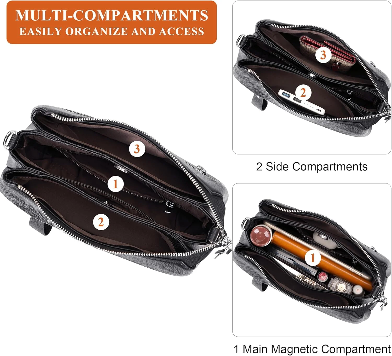 کیف دستی چرمی زنانه Over Earth، کیف دوشی کوچک مدل Hobo، کیف کراس بادی زنانه