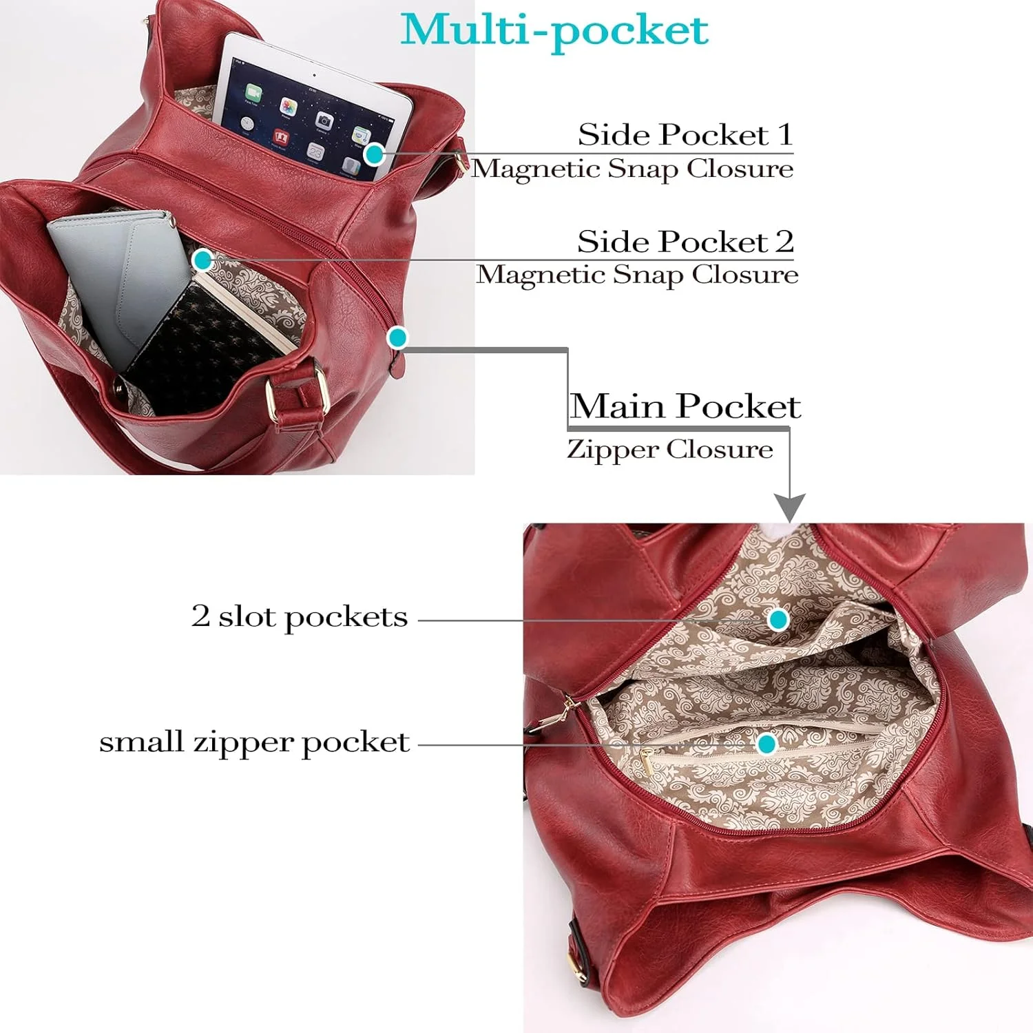 کیف دوشی زنانه چند جیبه DOURR، کیف دستی و کیف خرید پارچه ای نخی مد روز
