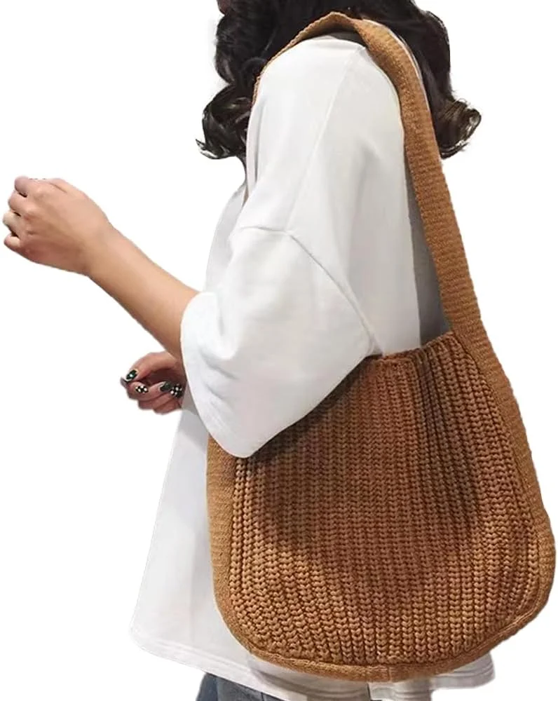 کیف بافتنی دوشی Cici برای زنان، کیف کراس بادی قلاب بافی زنانه، کیف دستی بافتنی برای مسافرت و استفاده روزمره