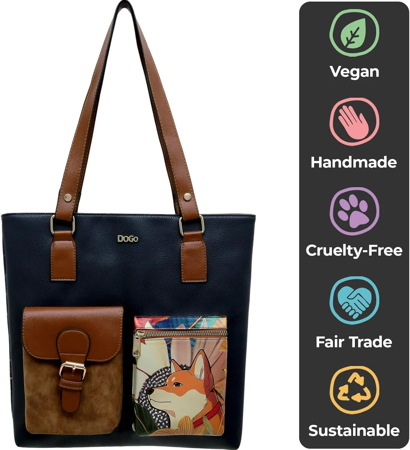 کیف دوشی چند جیب زنانه Dogo - چرم مصنوعی و طراحی منحصر به فرد، کیف های دست ساز زنانه