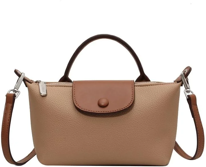 کیف دوشی چرم مصنوعی مد روز با بند شانه قابل جدا شدن، کیف دستی شیک مجلسی، کیف دوشی کوچک، کیف مسنجر مدل Hobo، قهوه ای