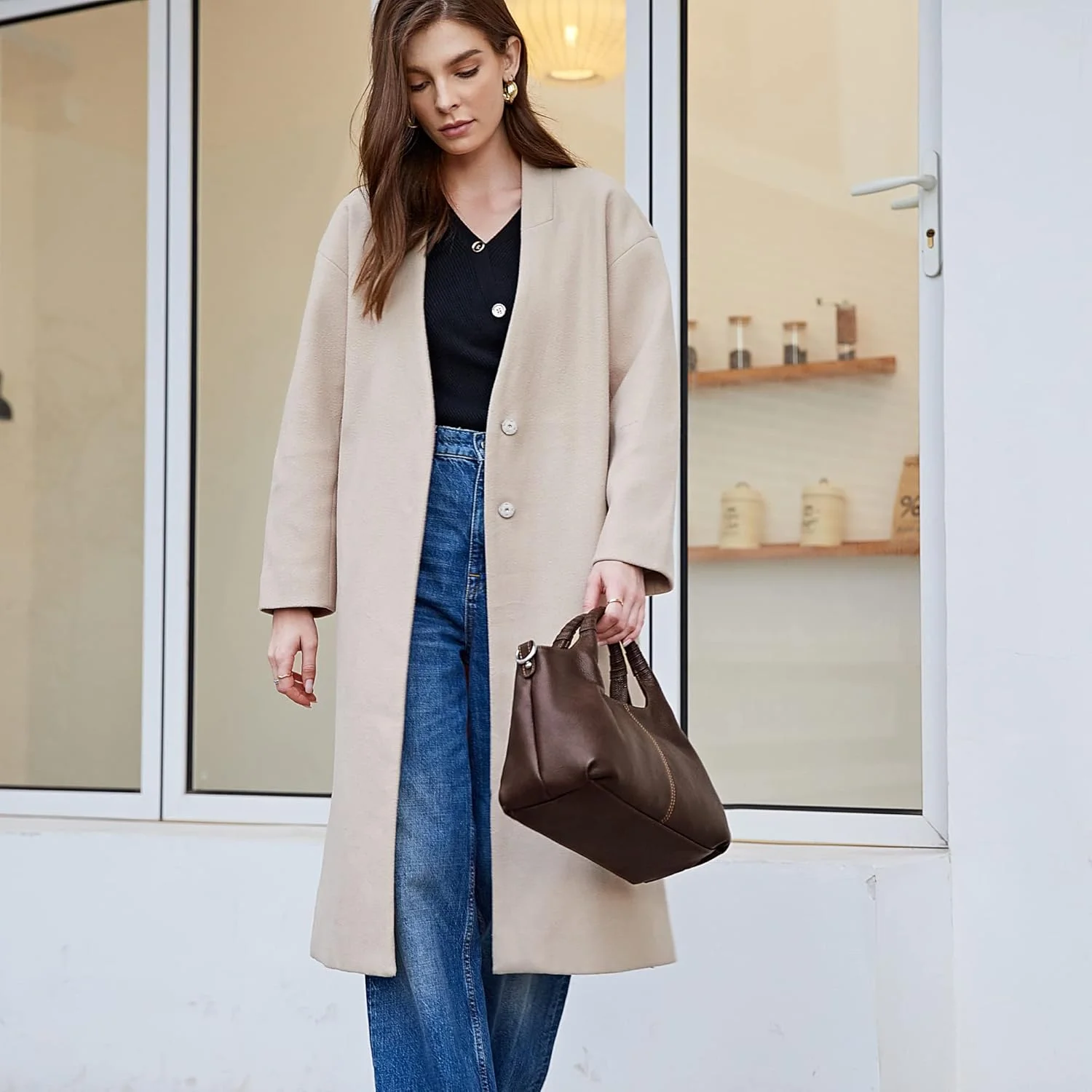 کیف دستی و کیف زنانه چرمی اصل Iswee، کیف دوشی، کیف دستی با دسته بالایی، کیف دستی زنانه مدل Hobo، کیف کراس بادی