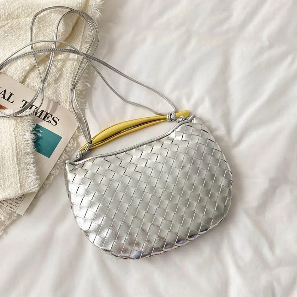 کیف دستی بافت چرمی زنانه، کیف کلاچ طراح مد، کیف دامپلینگ، کیف هوبو کوچک شیک و جذاب زنانه
