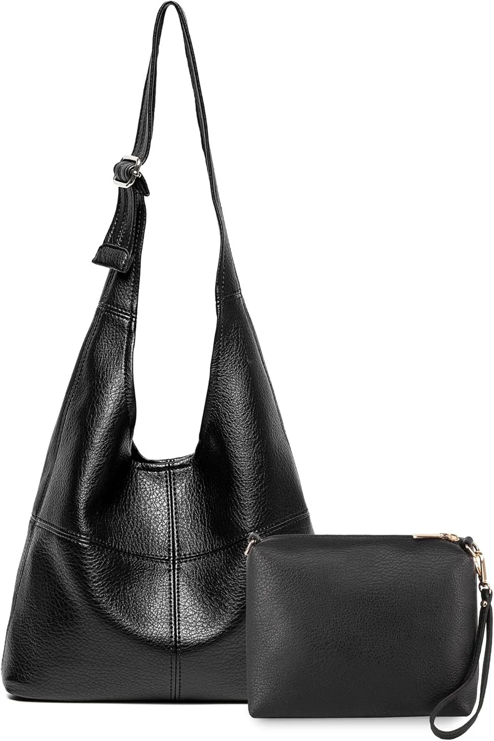 کیف دوشی زنانه Montana West، فوق العاده نرم و تاشو به همراه کیف سکه، MWC2-122BK، مشکی