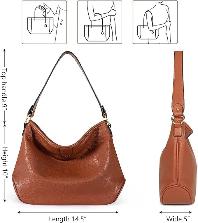 کیف های دستی زنانه Montana West، کیف های شانه ای دسته دار ساده و کلاسیک، قهوه ای Z