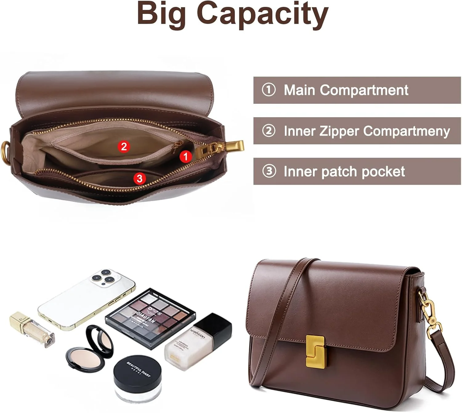 کیف دوشی زنانه، کیف های چرمی اصل کراس بادی، کیف های دستی قدیمی - بند قابل تنظیم، کیف های طراح